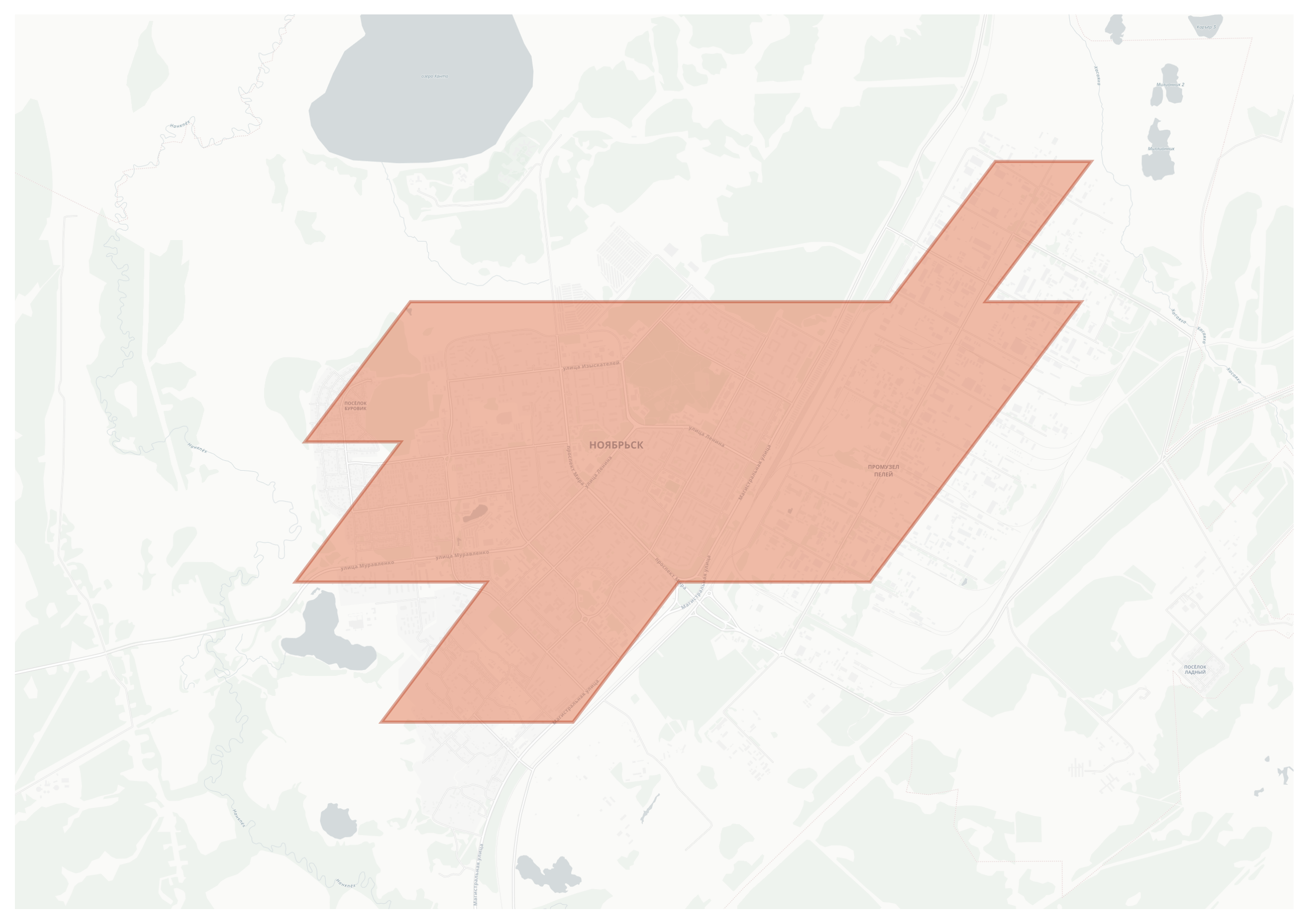 Noyabrsk geographic map