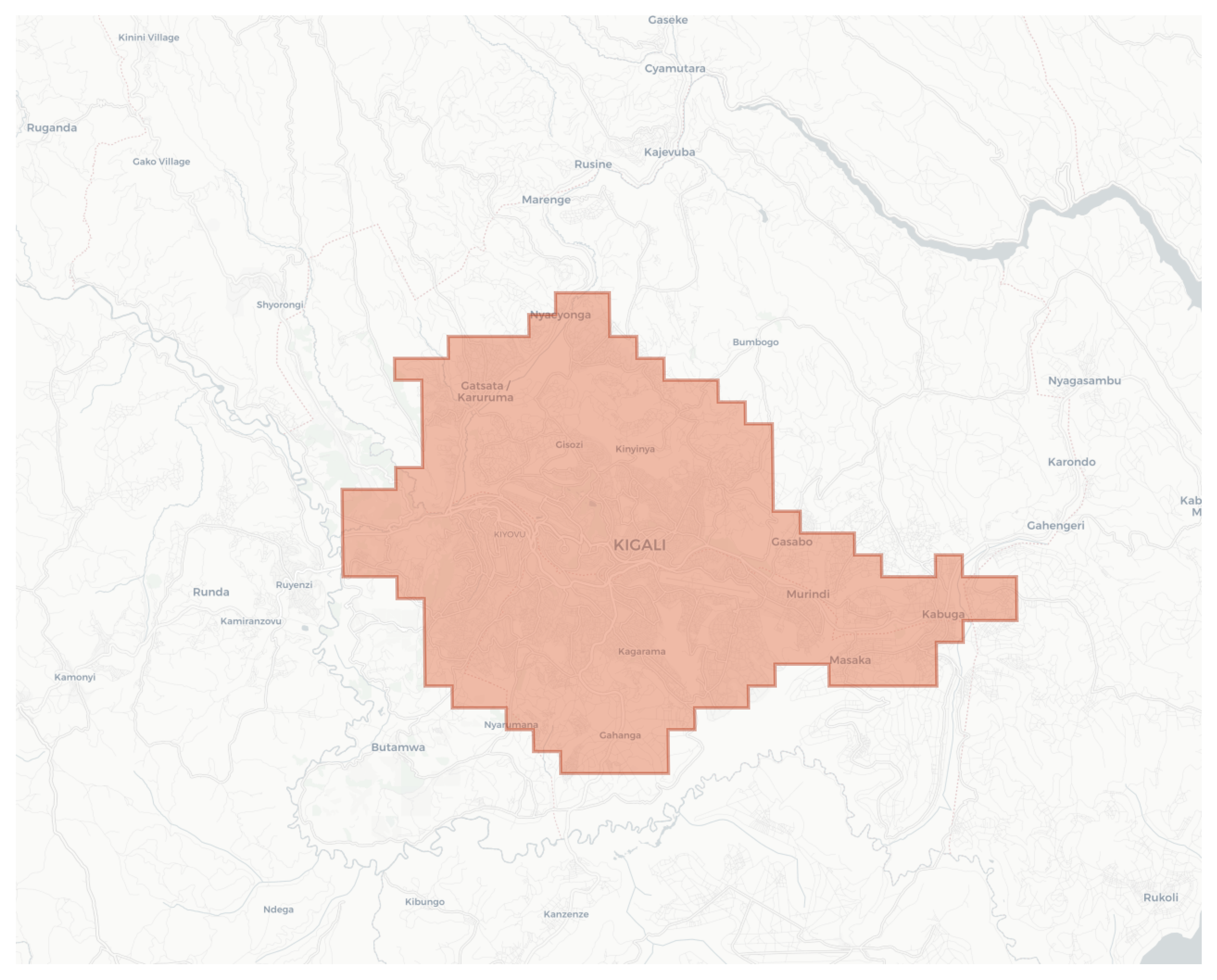 Kigali geographic map
