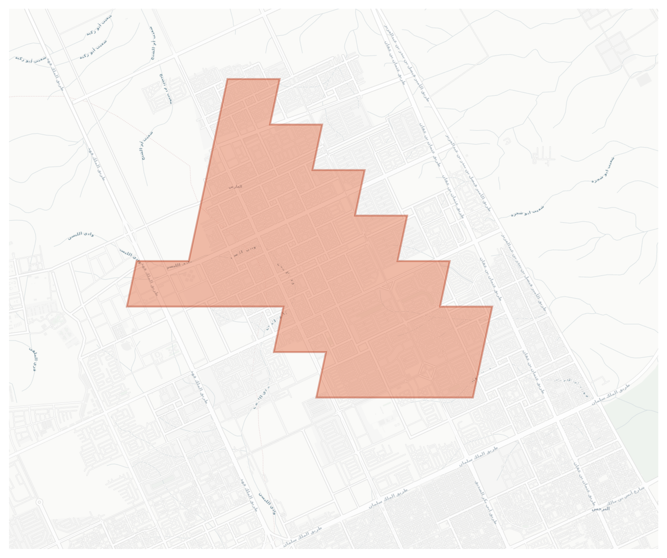 Al Ared geographic map