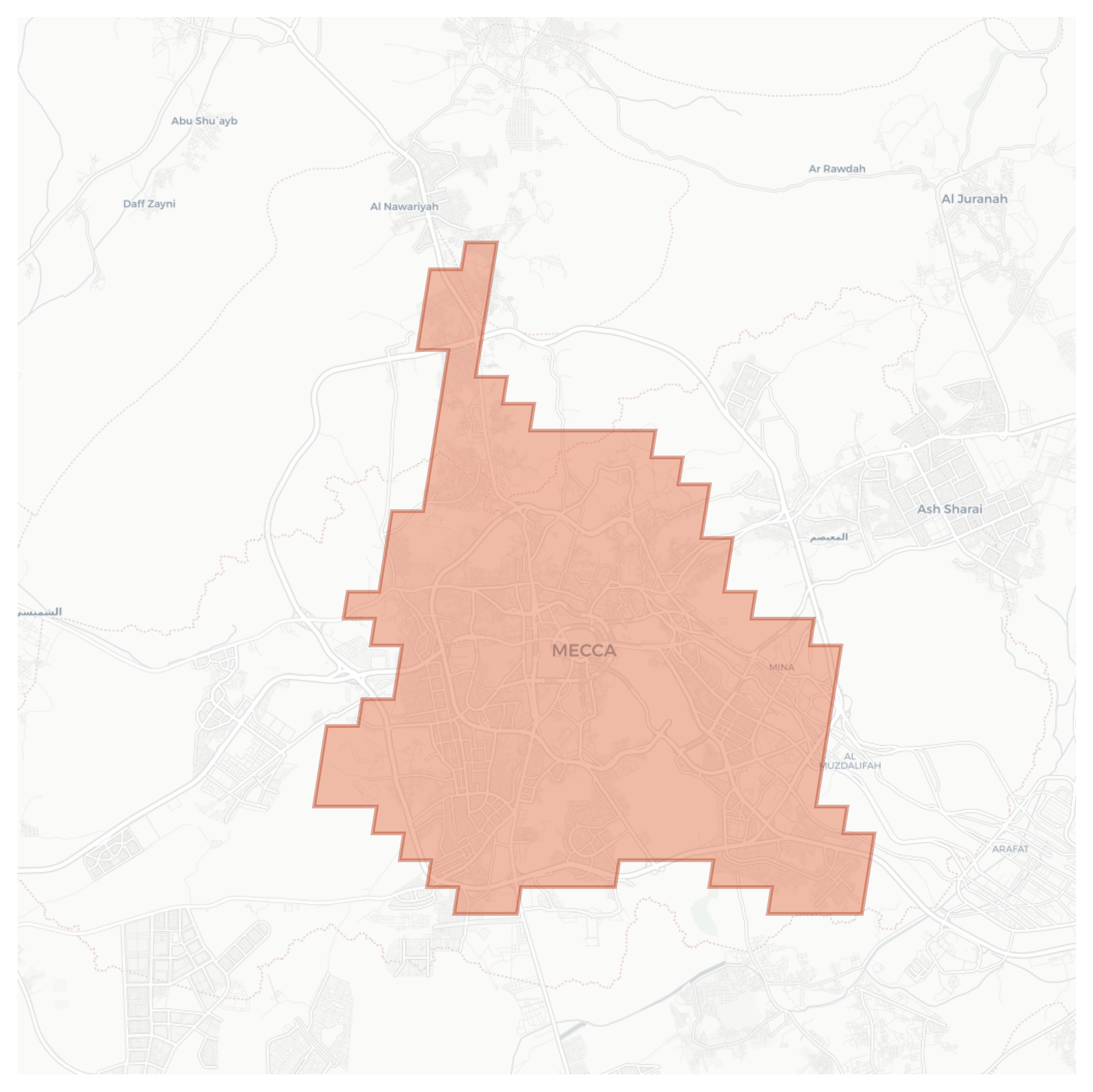 Mecca geographic map