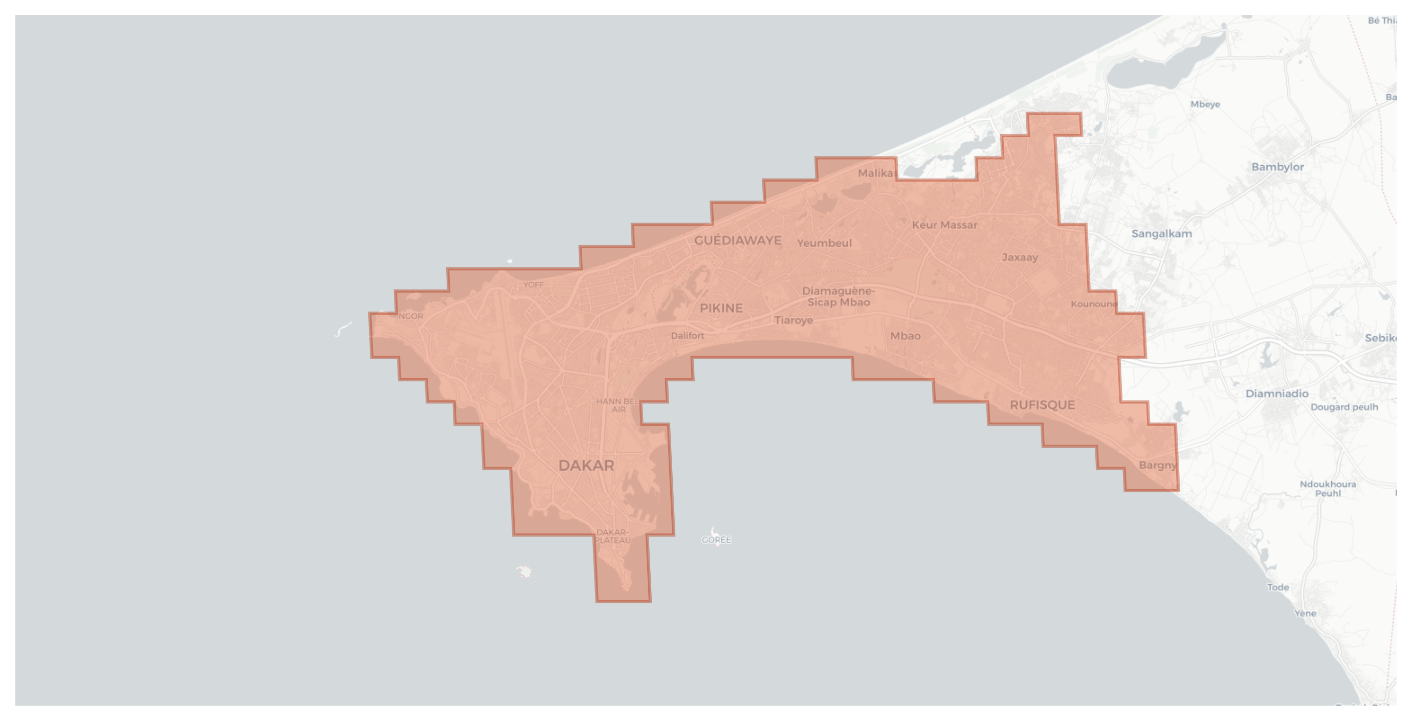 Dakar geographic map