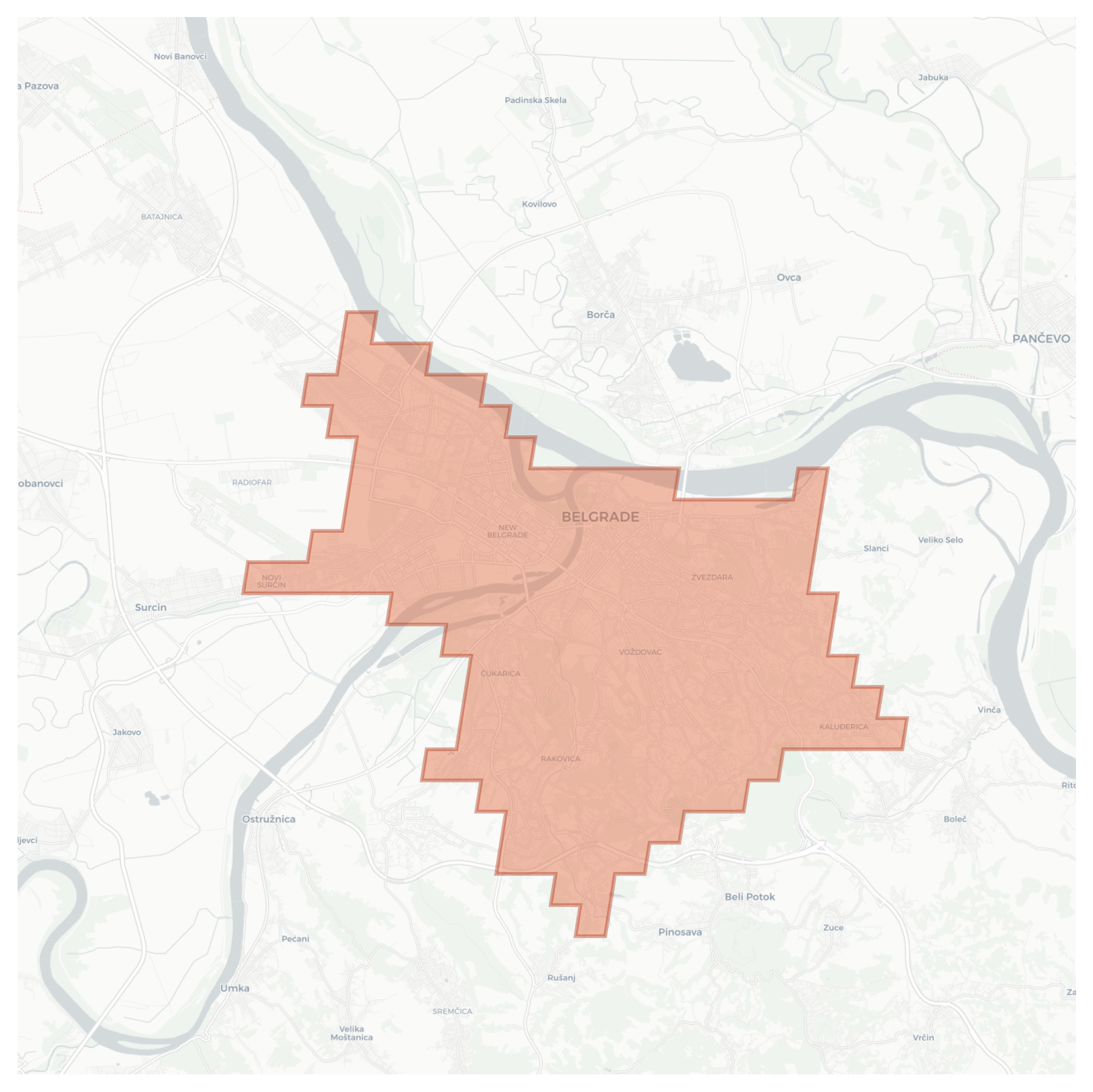Belgrade geographic map
