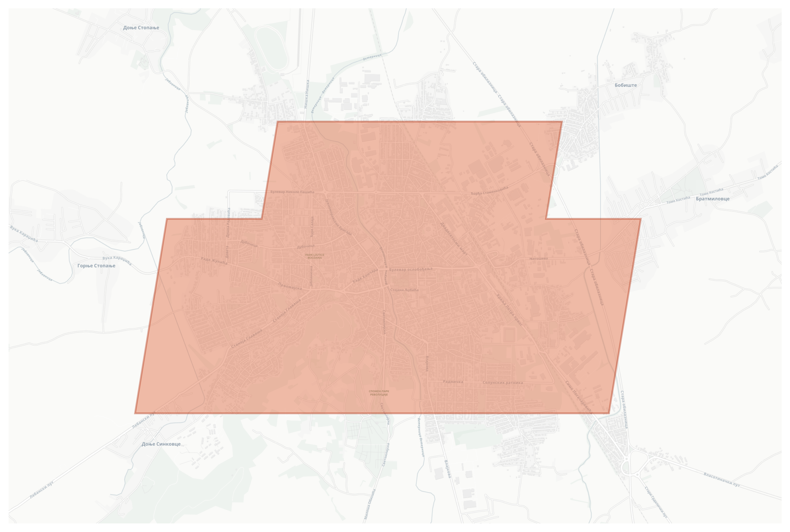 Leskovac geographic map