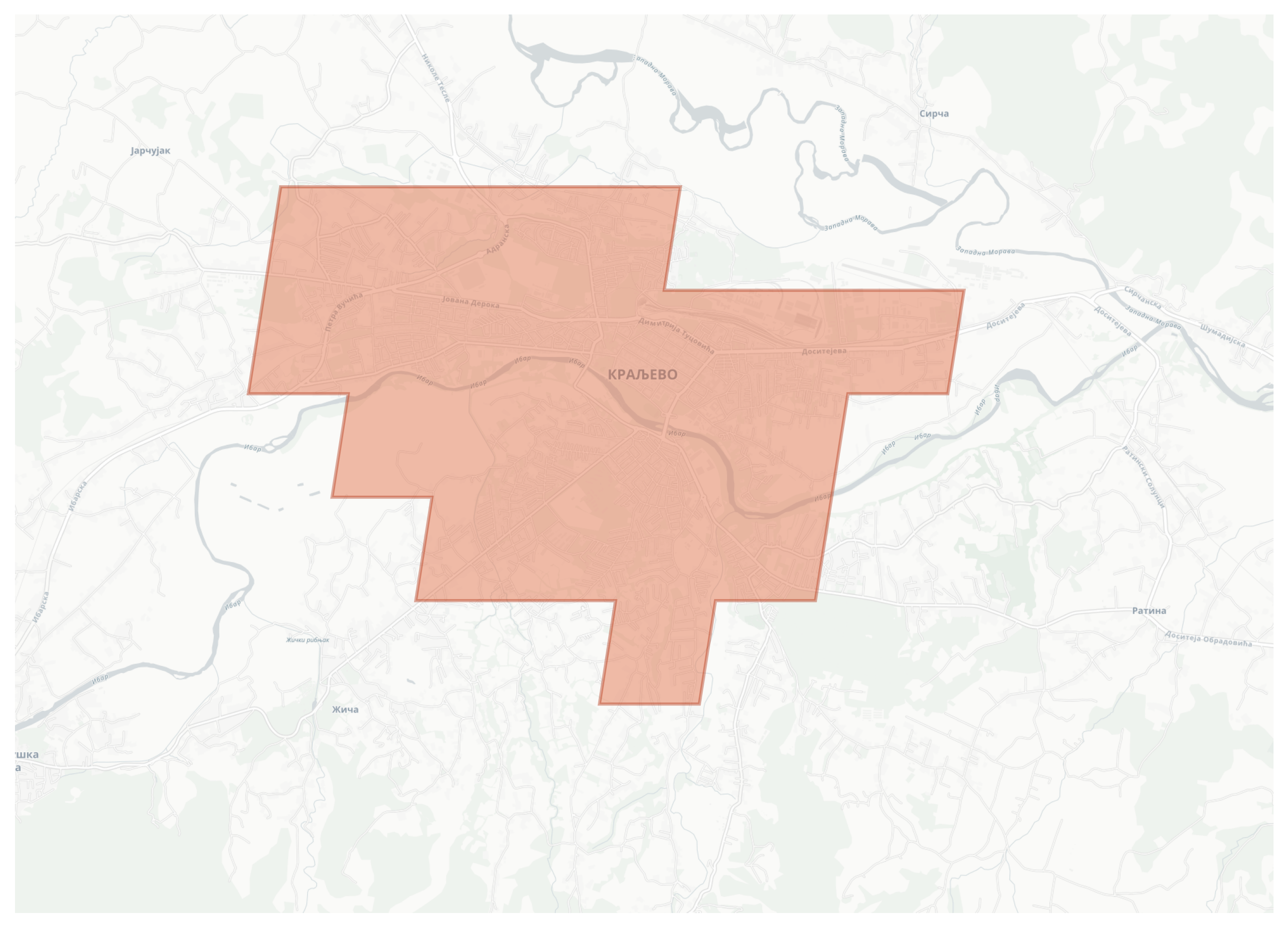 Kraljevo geographic map