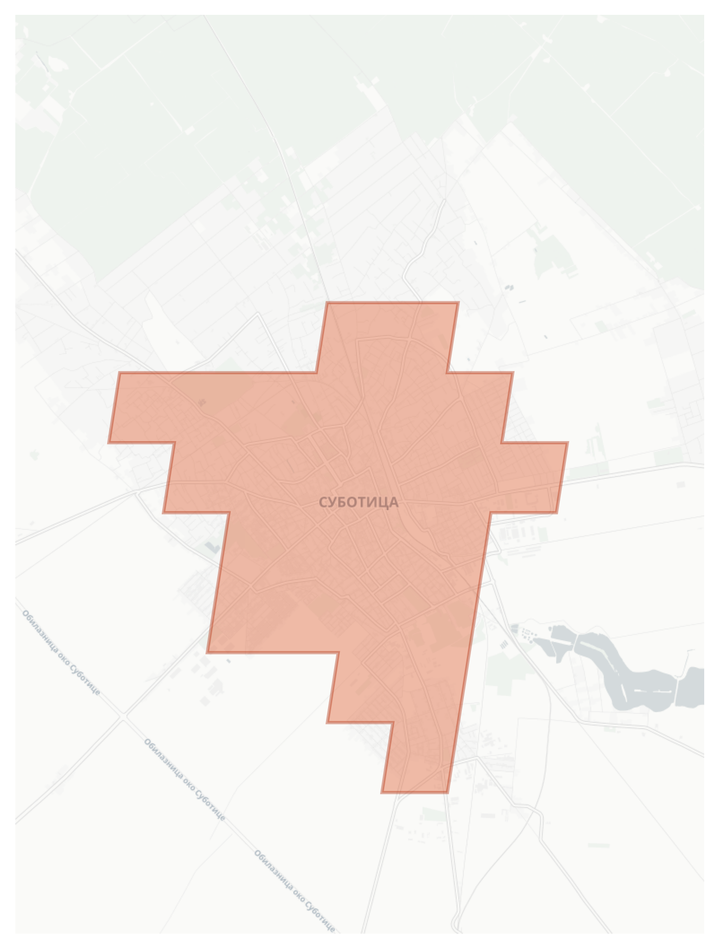 Subotica geographic map