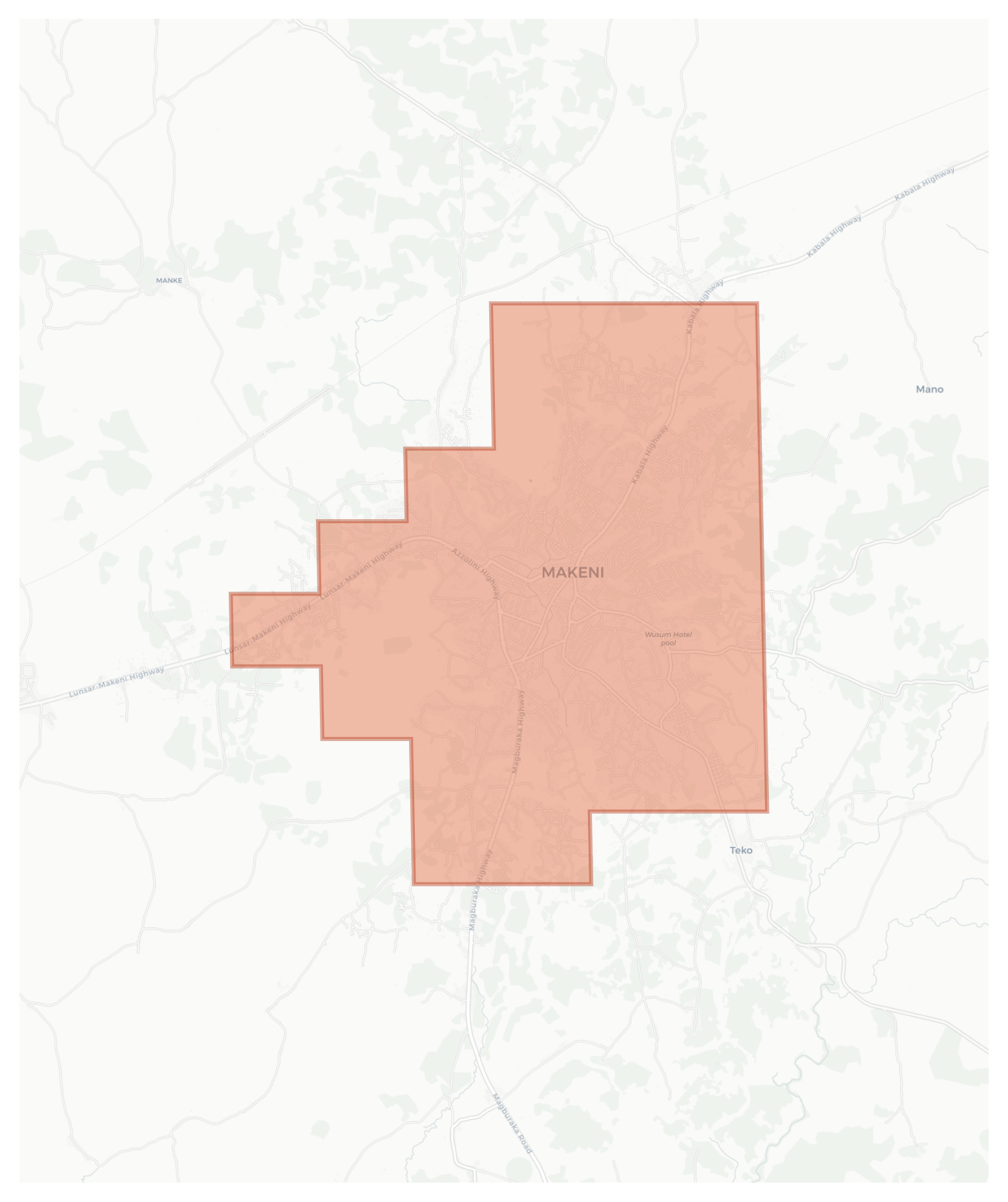 Makeni geographic map