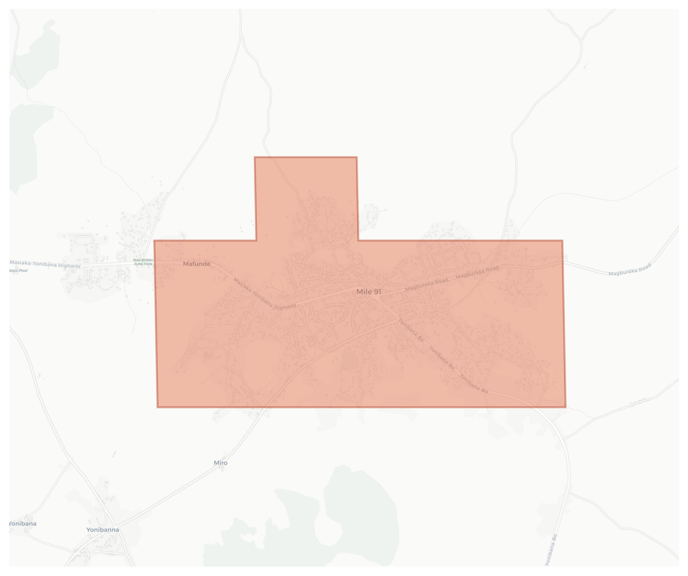 Mile 91 geographic map