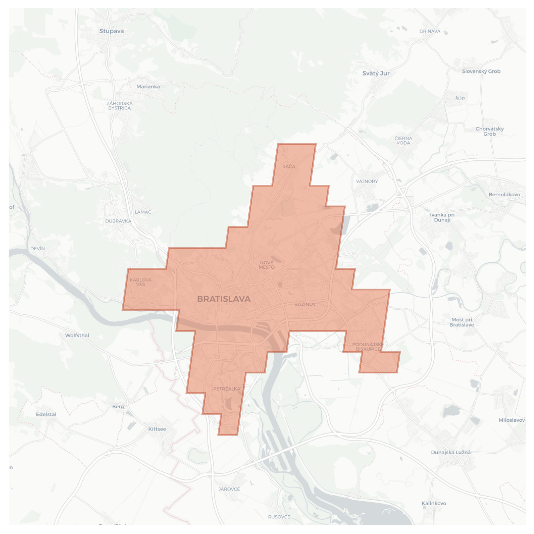 Bratislava geographic map