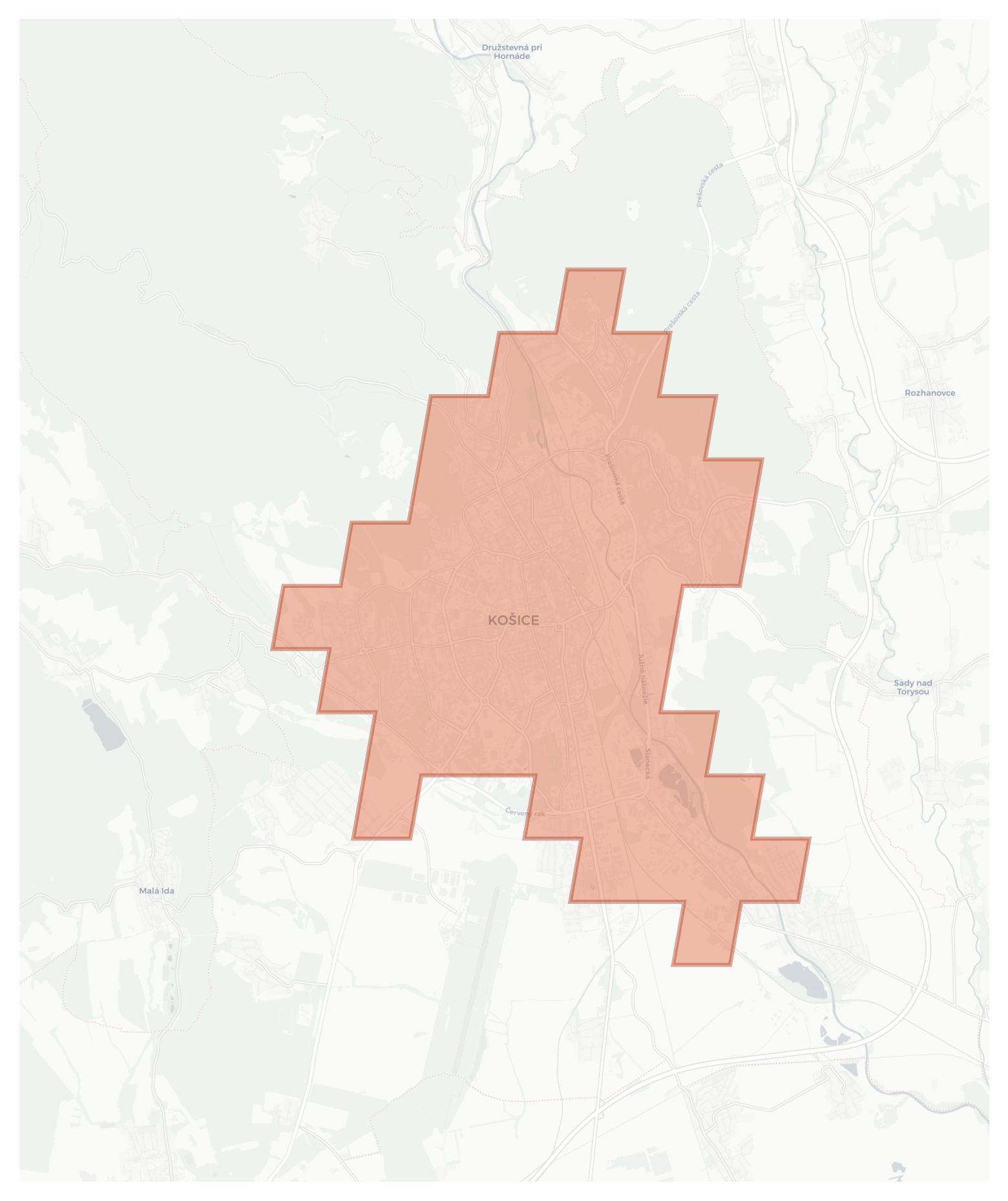 Košice geographic map