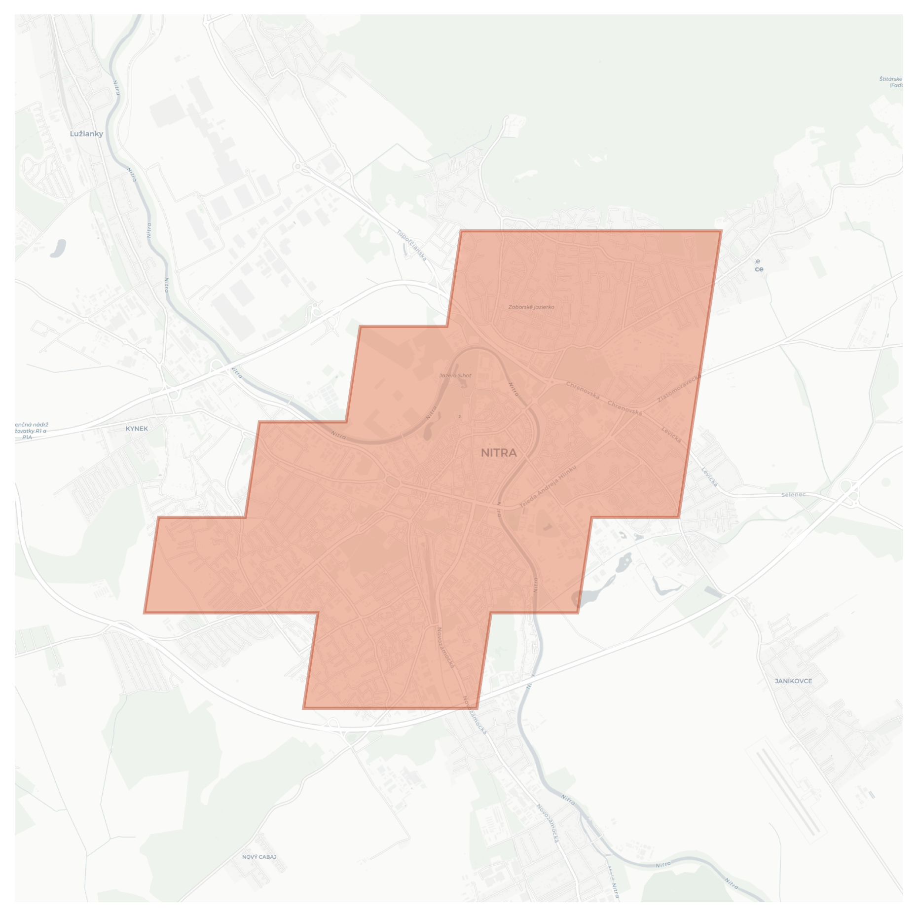 Nitra geographic map