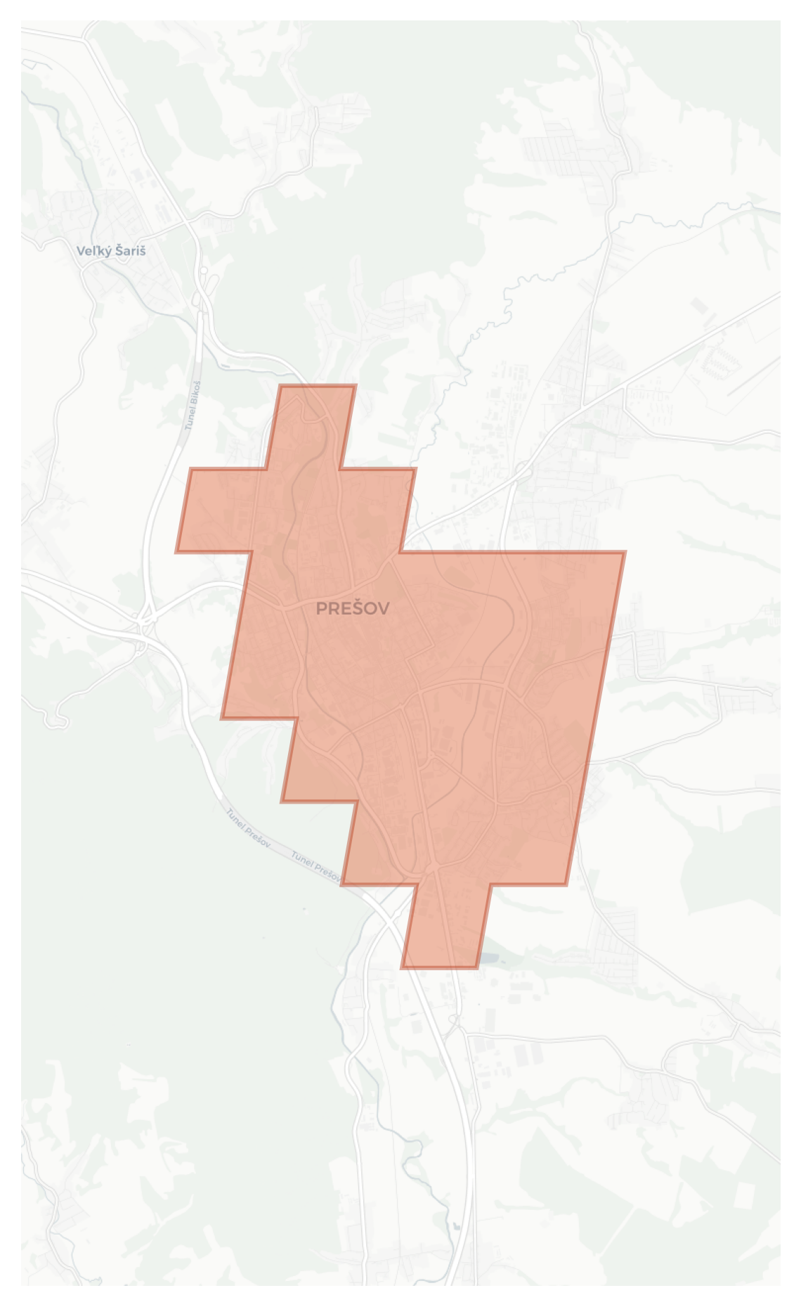 Prešov geographic map