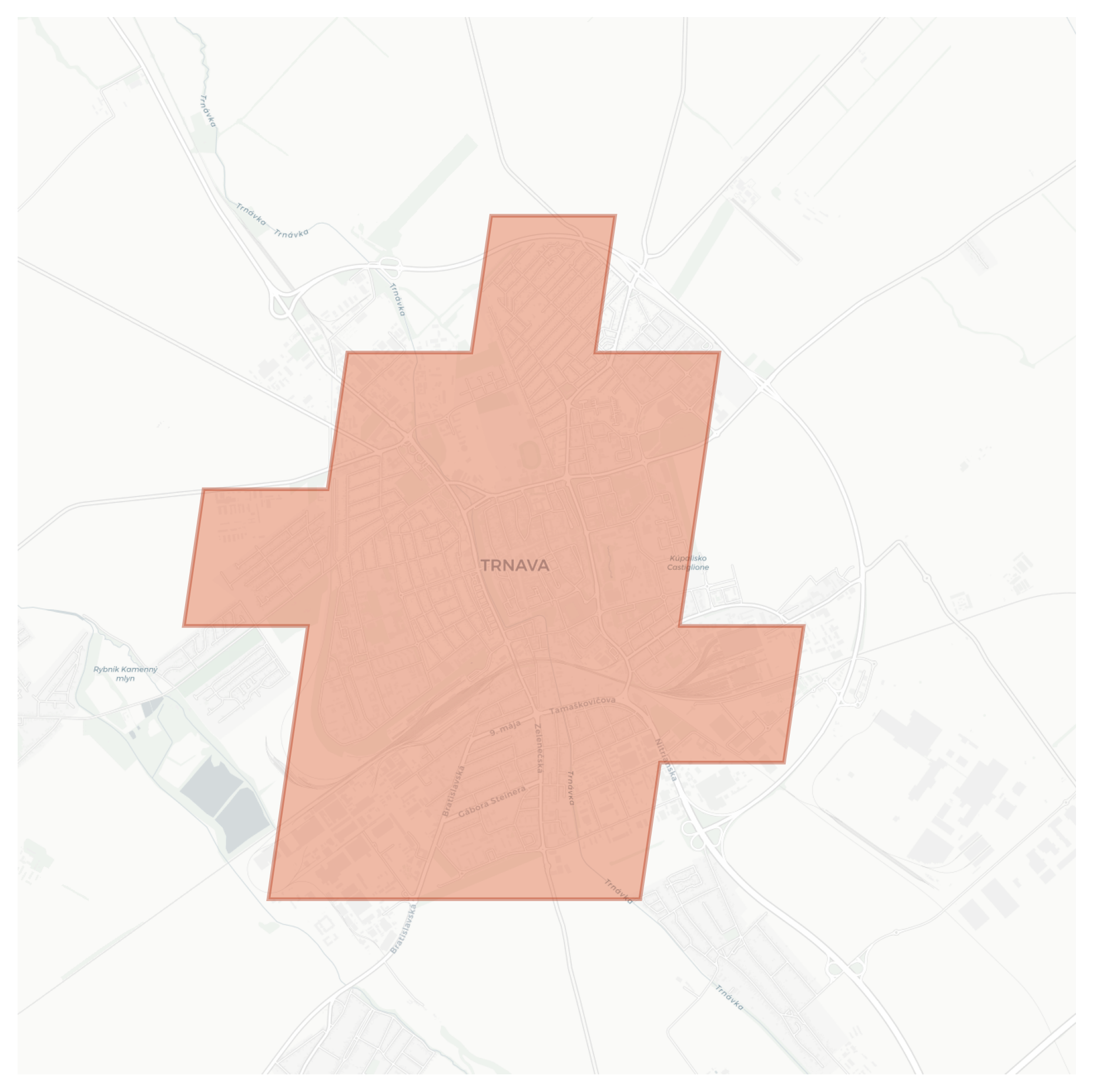 Trnava geographic map