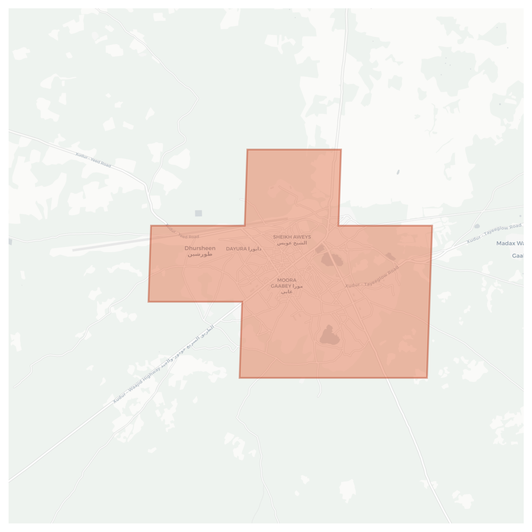Hudur geographic map