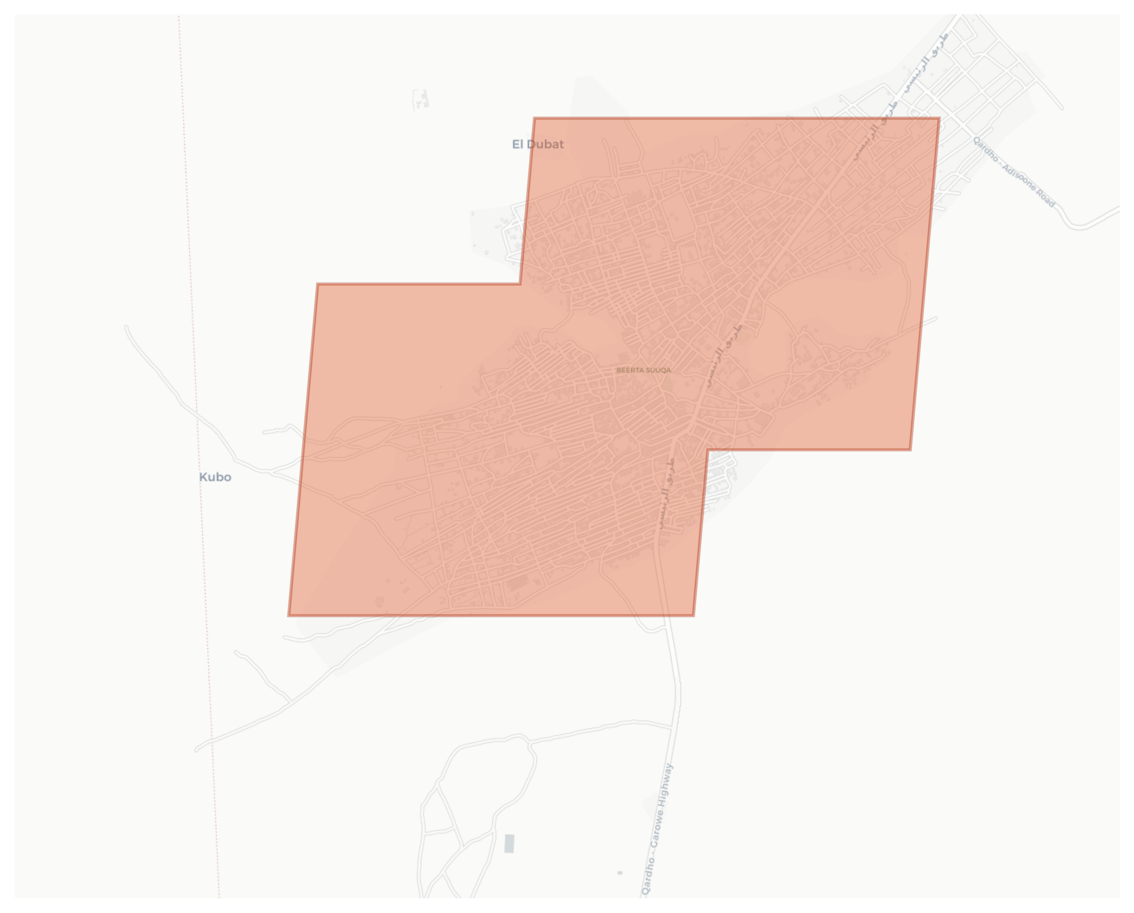 Qardho geographic map
