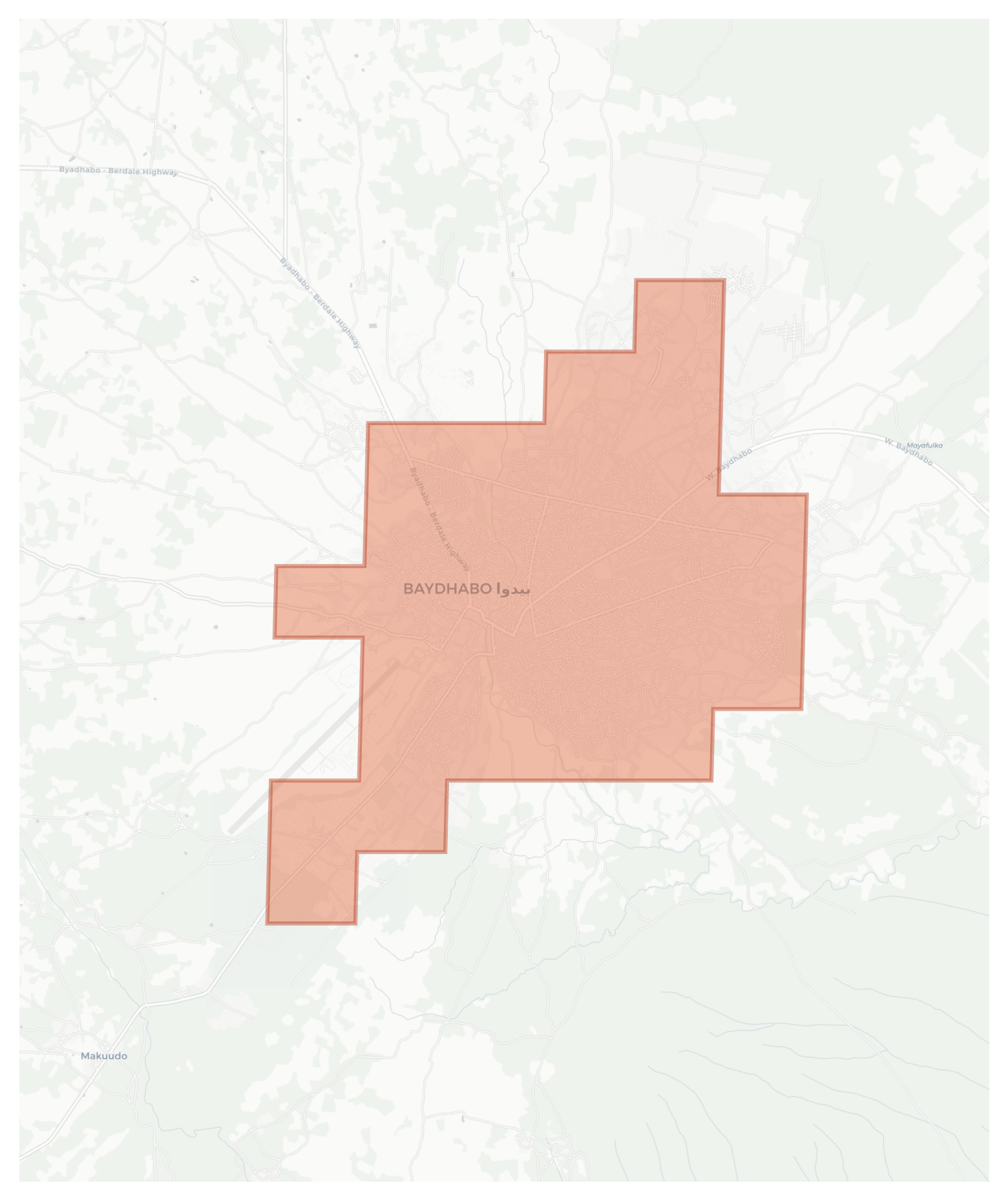 Baidoa geographic map