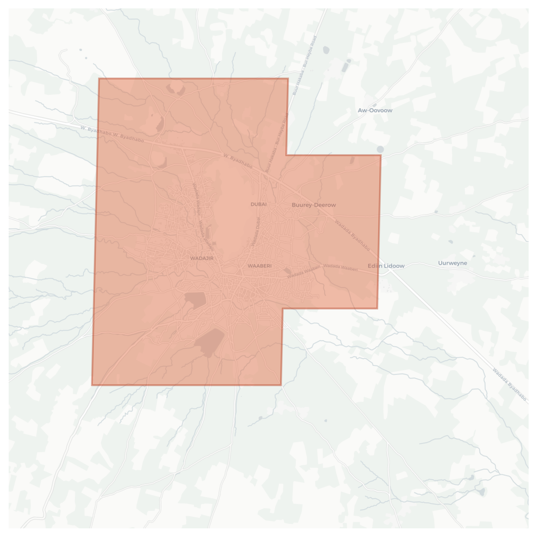 Buurhakaba geographic map