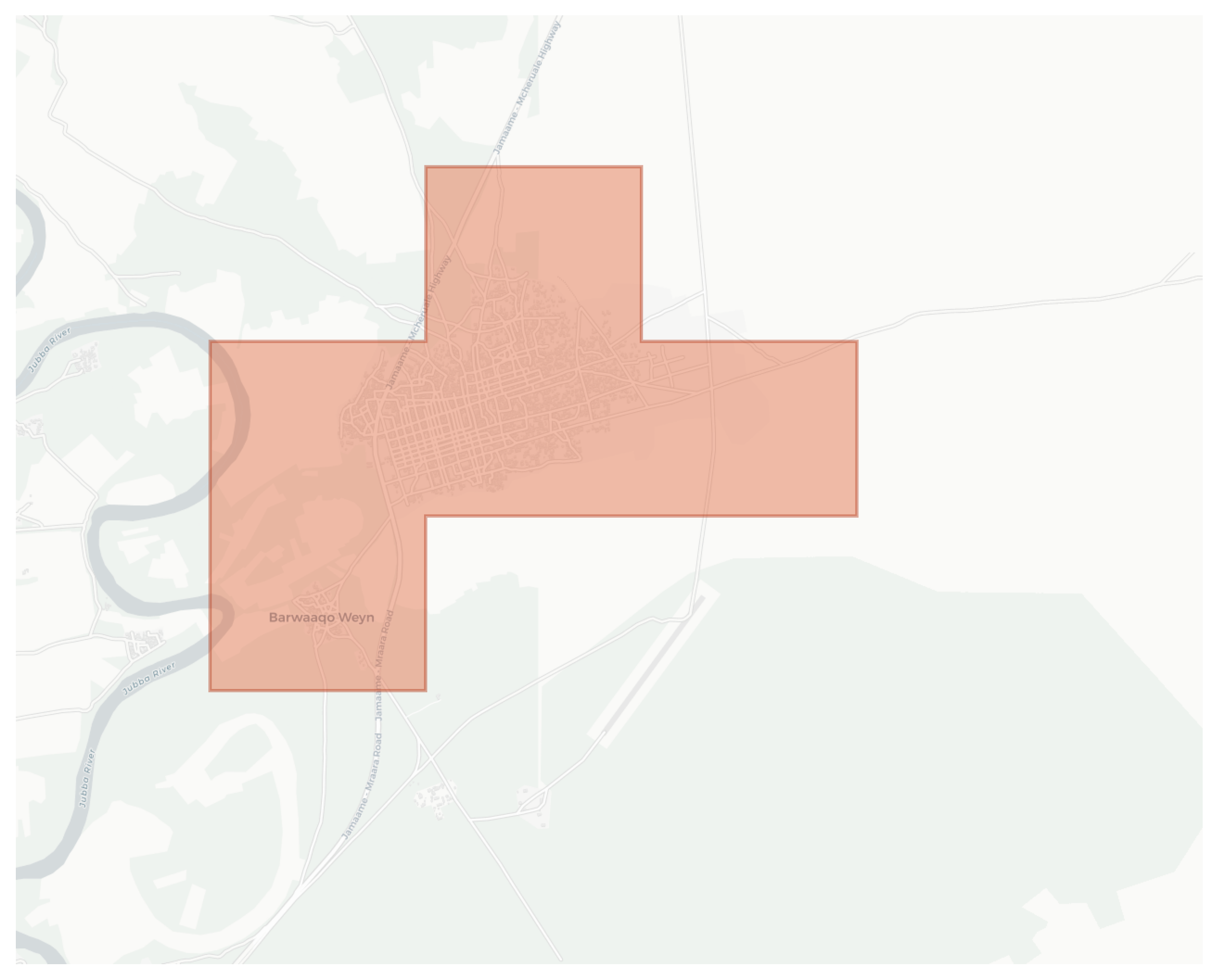 Jamame geographic map