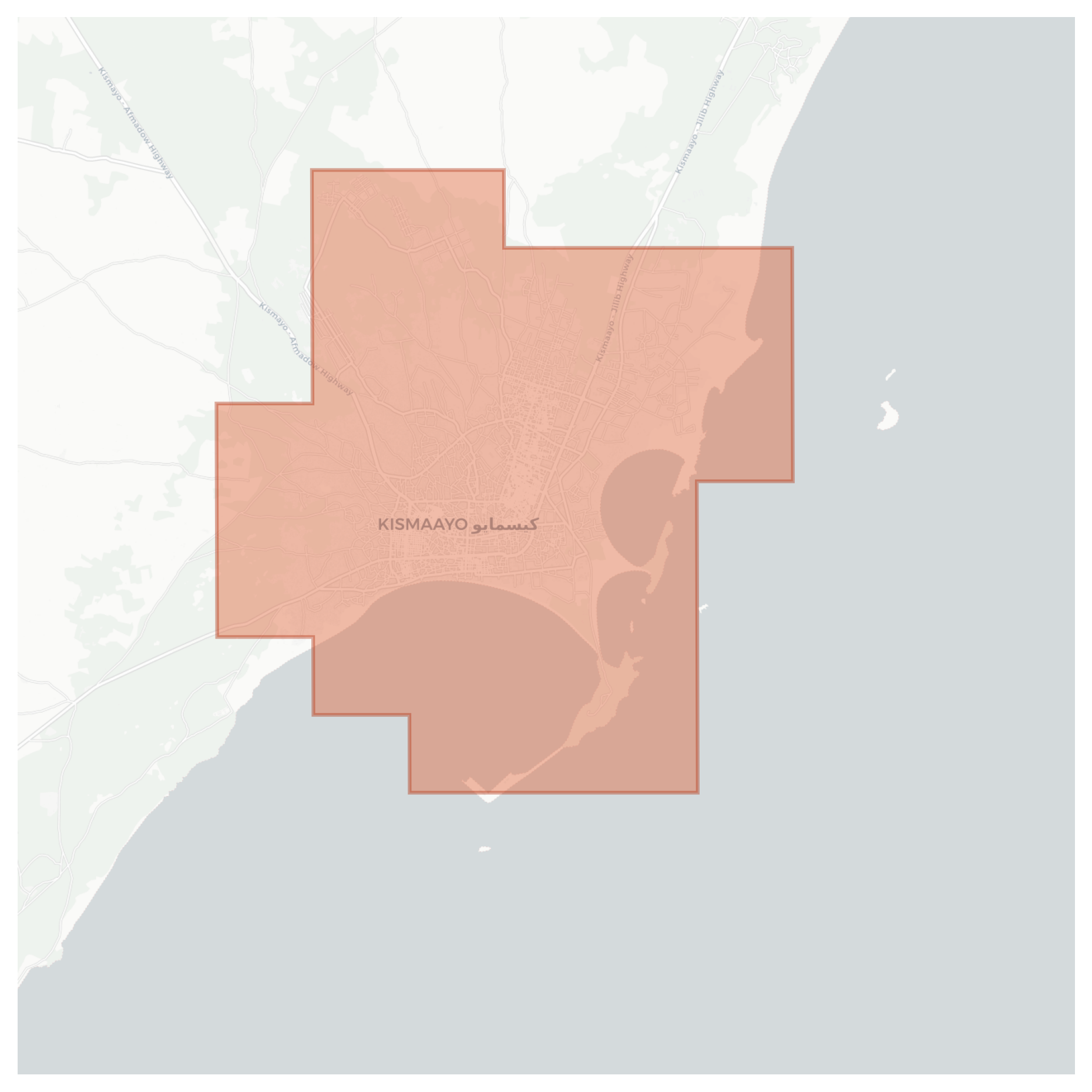 Kismayo geographic map