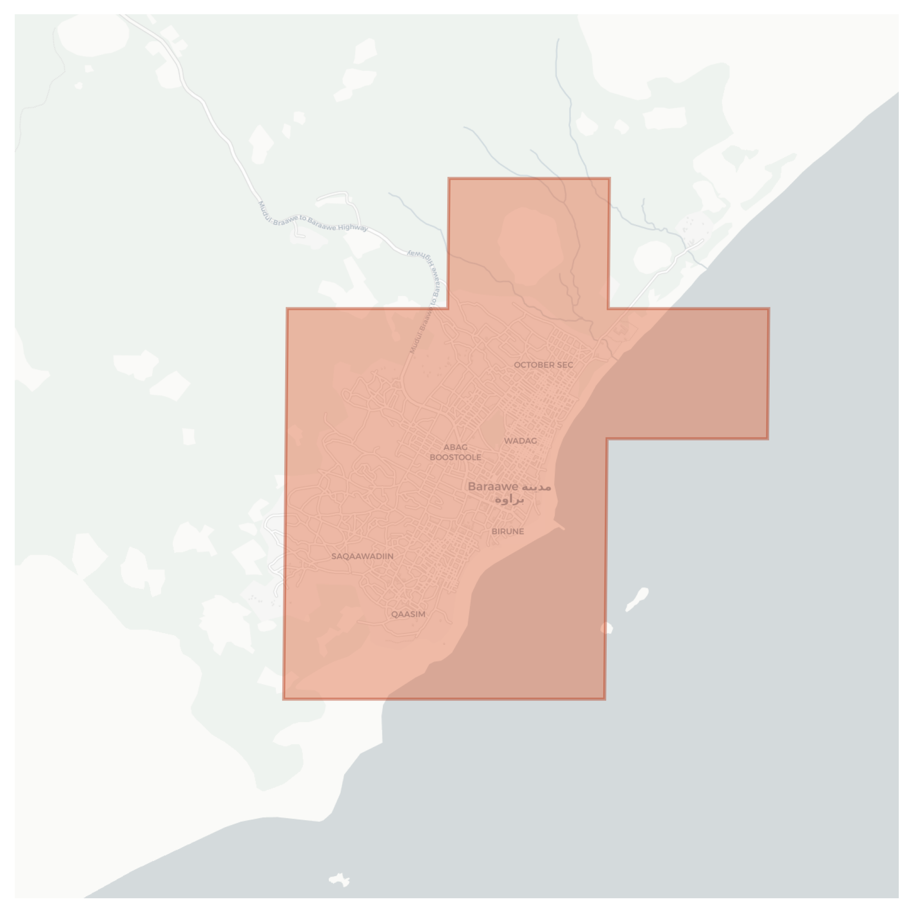 Barawa geographic map