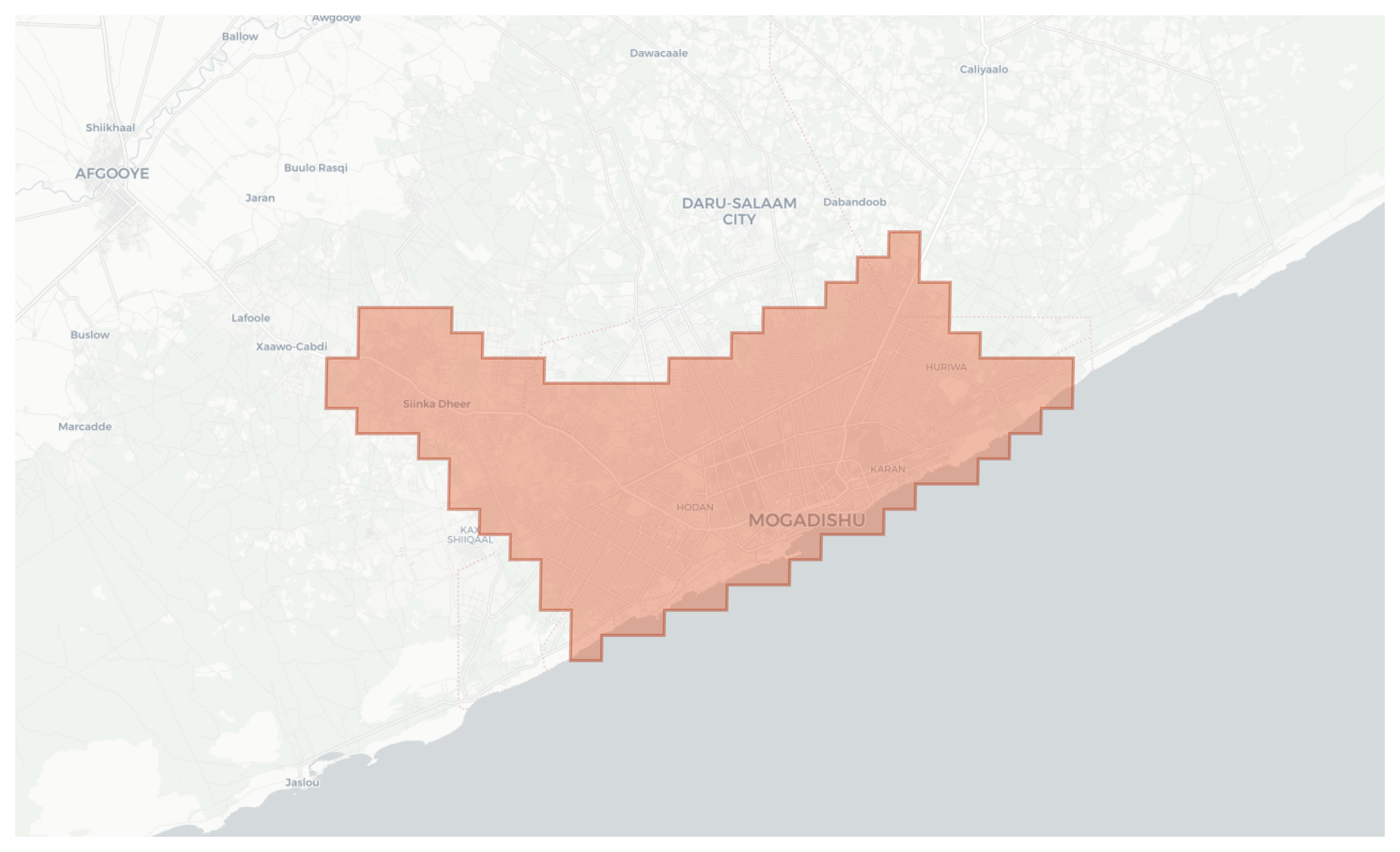 Mogadishu geographic map