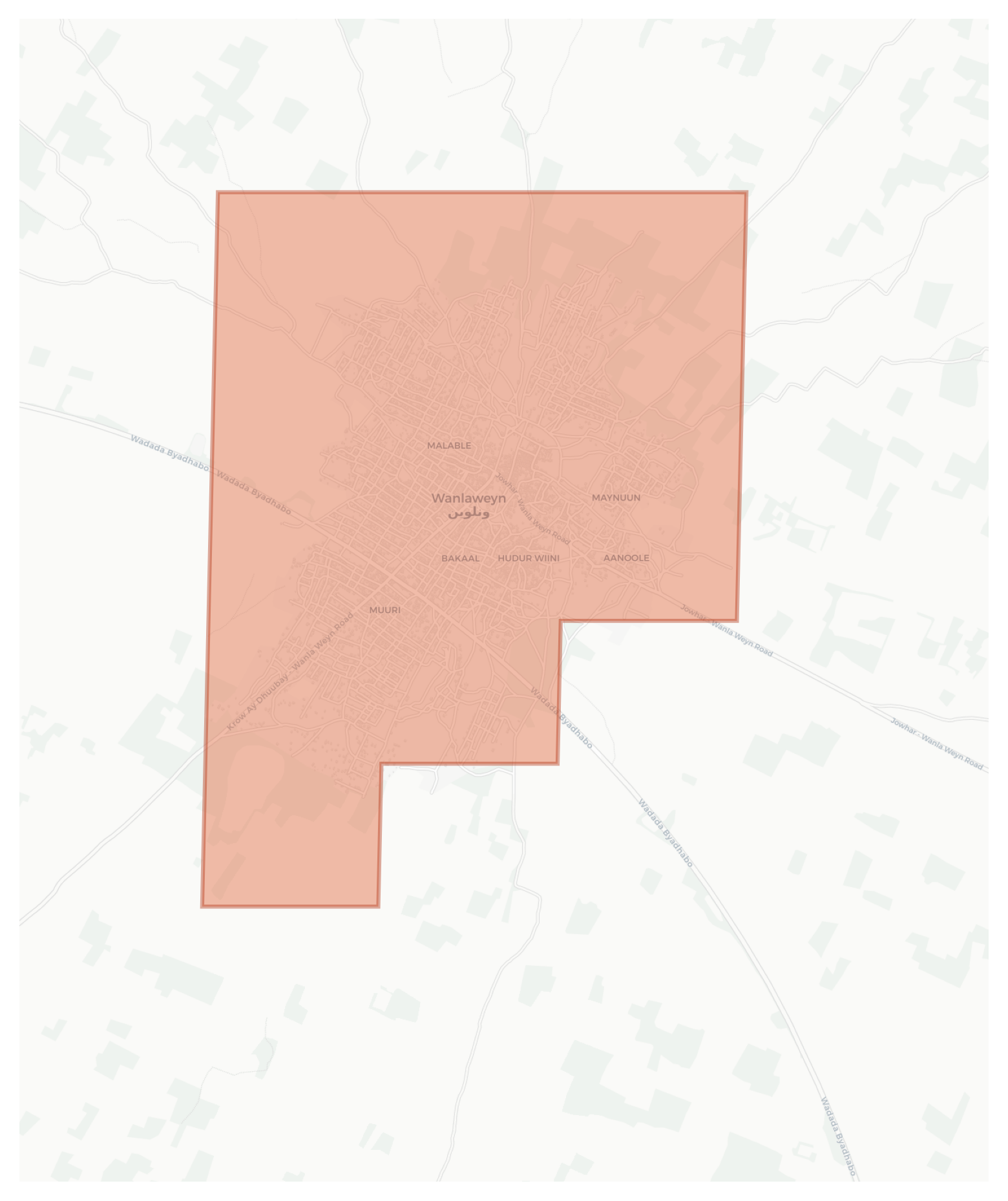 Wanlaweyn geographic map