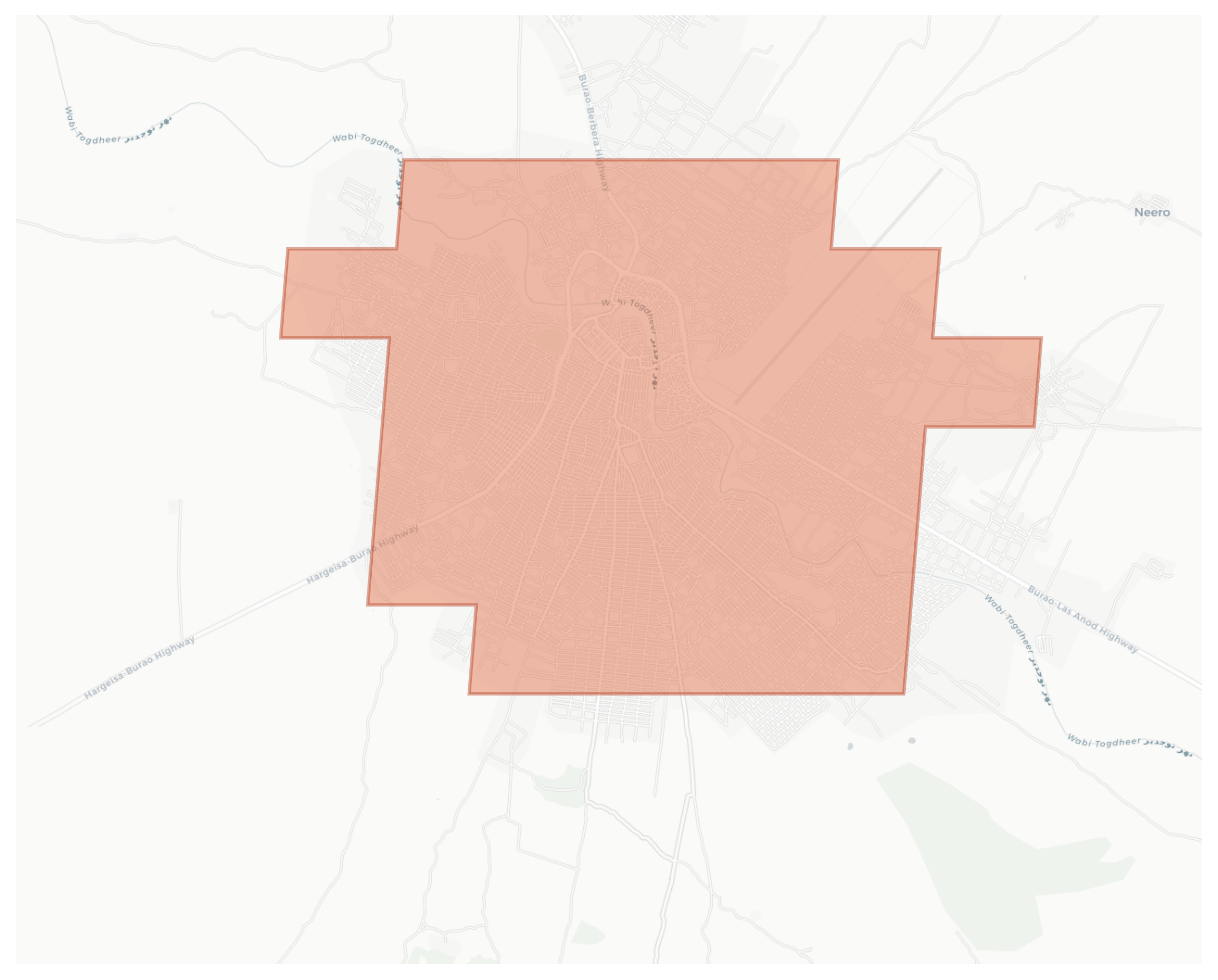 Burao geographic map