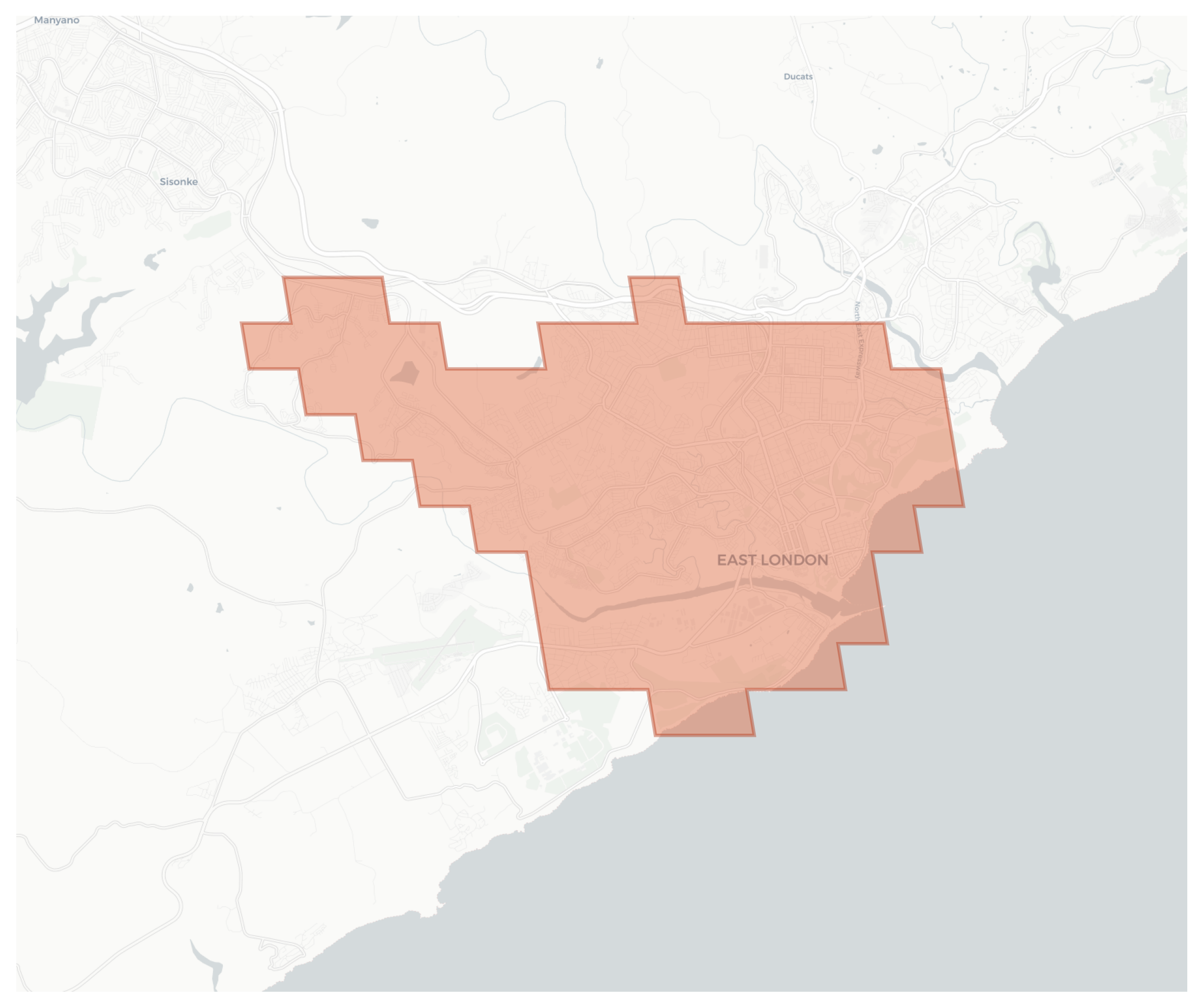 East London geographic map