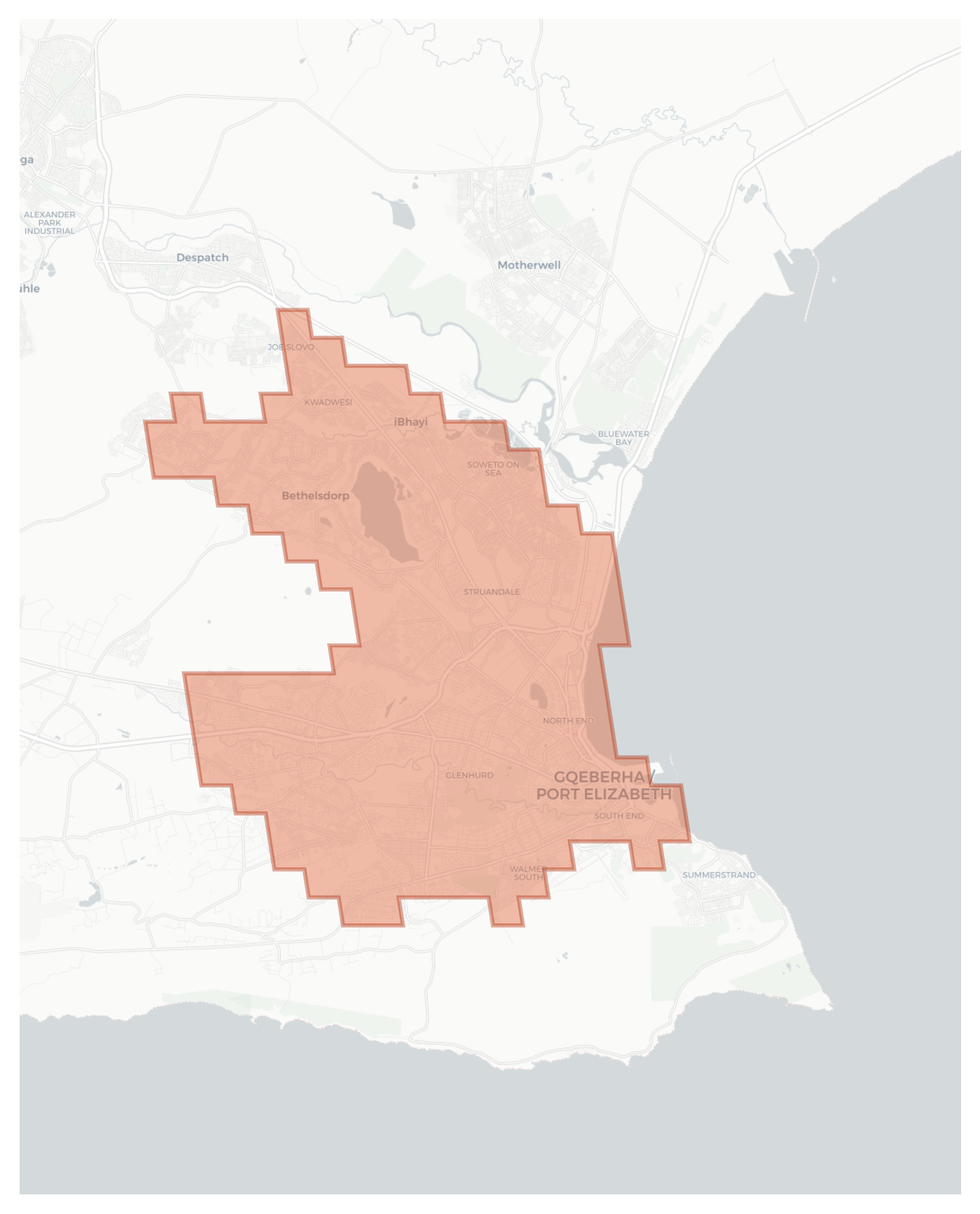 Gqeberha geographic map