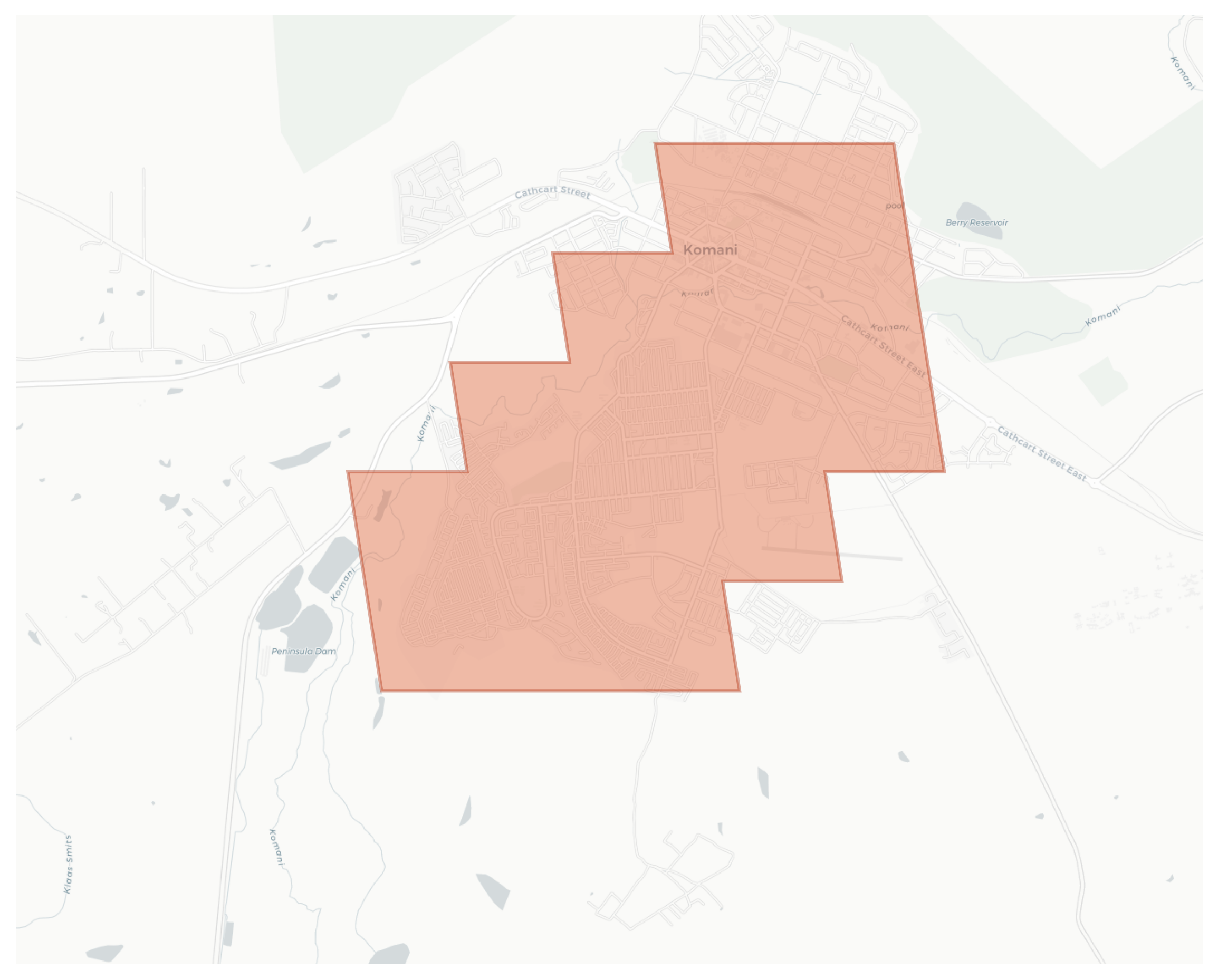 Komani geographic map