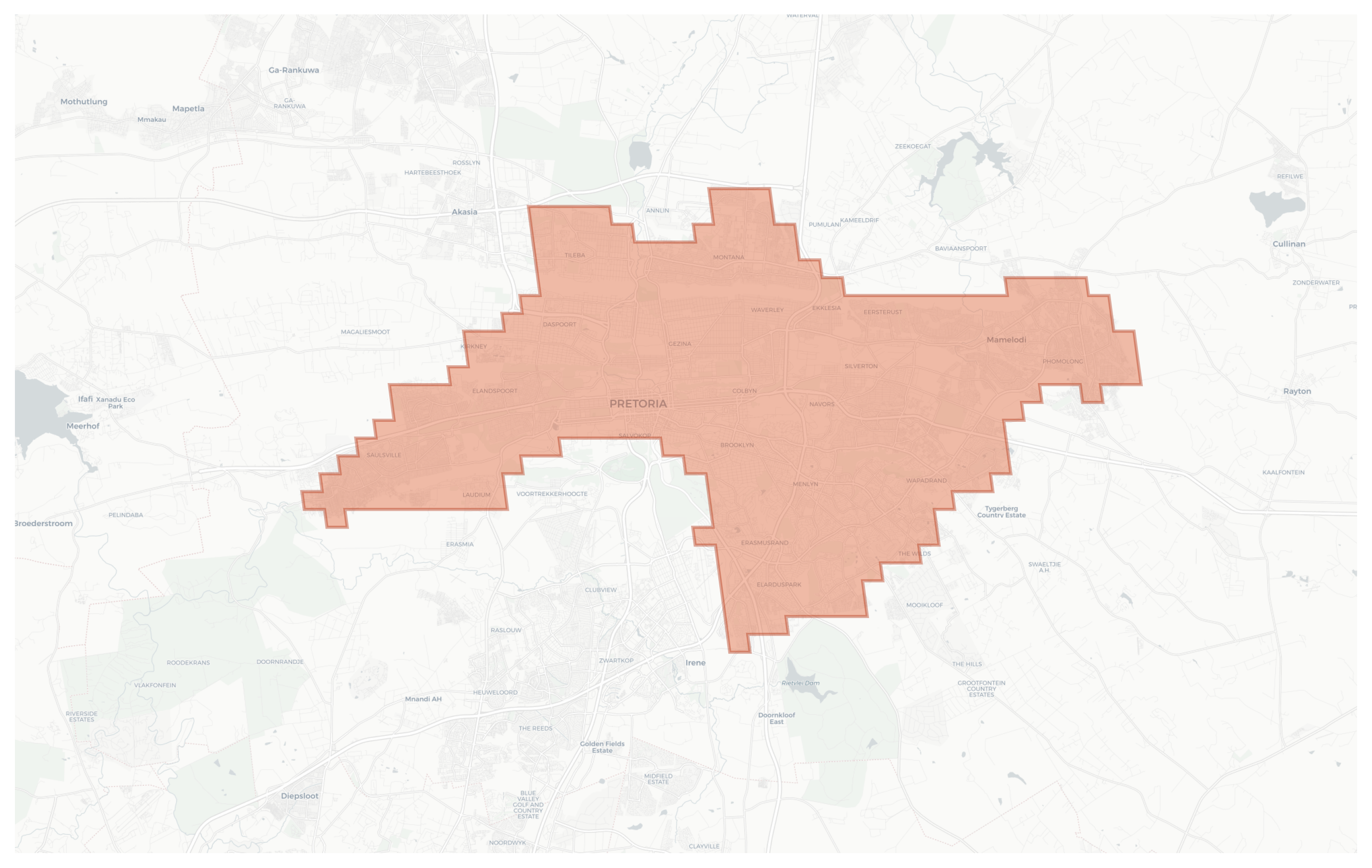 Pretoria geographic map
