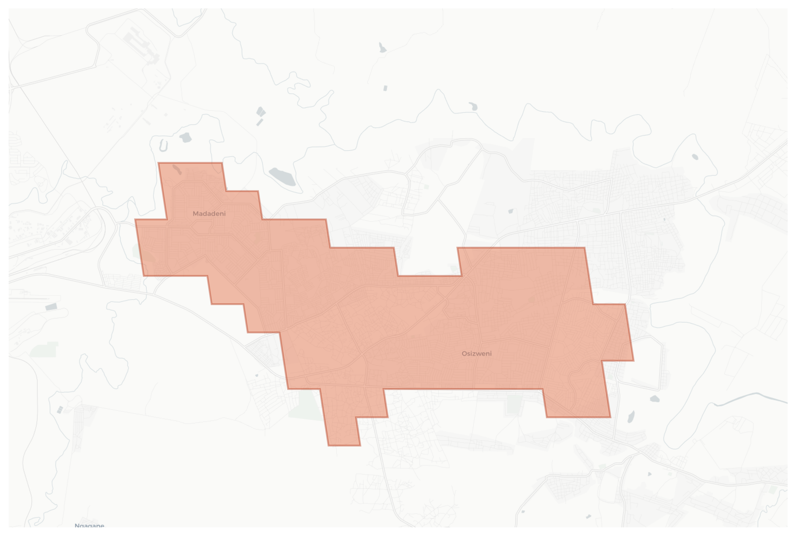 Madadeni geographic map
