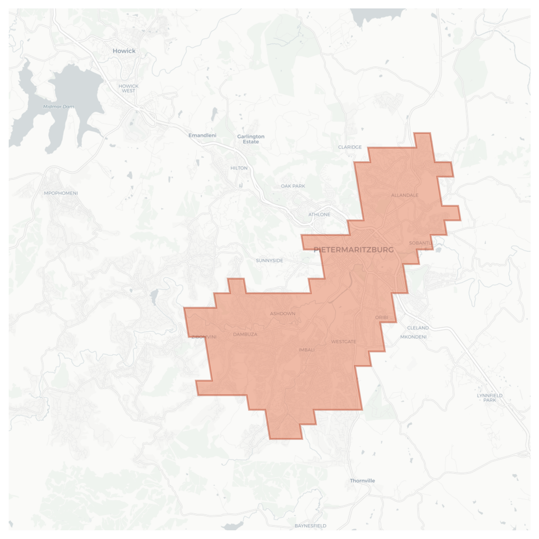 Pietermaritzburg geographic map