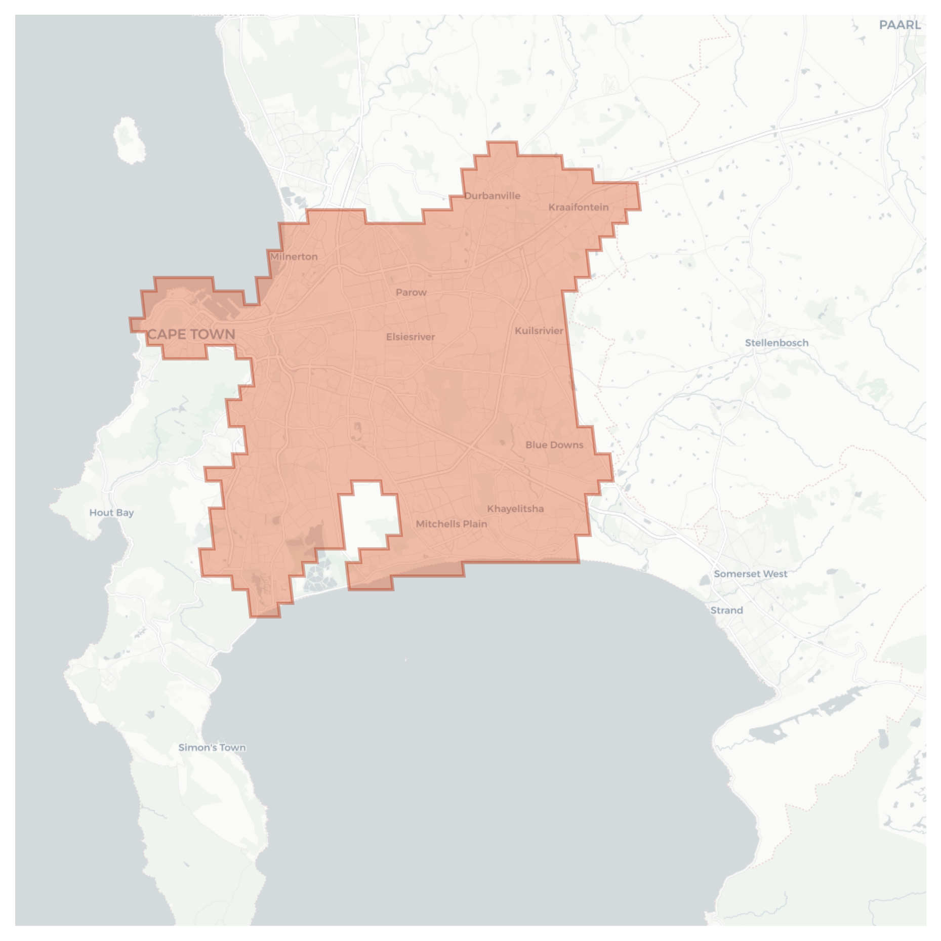 Cape Town geographic map
