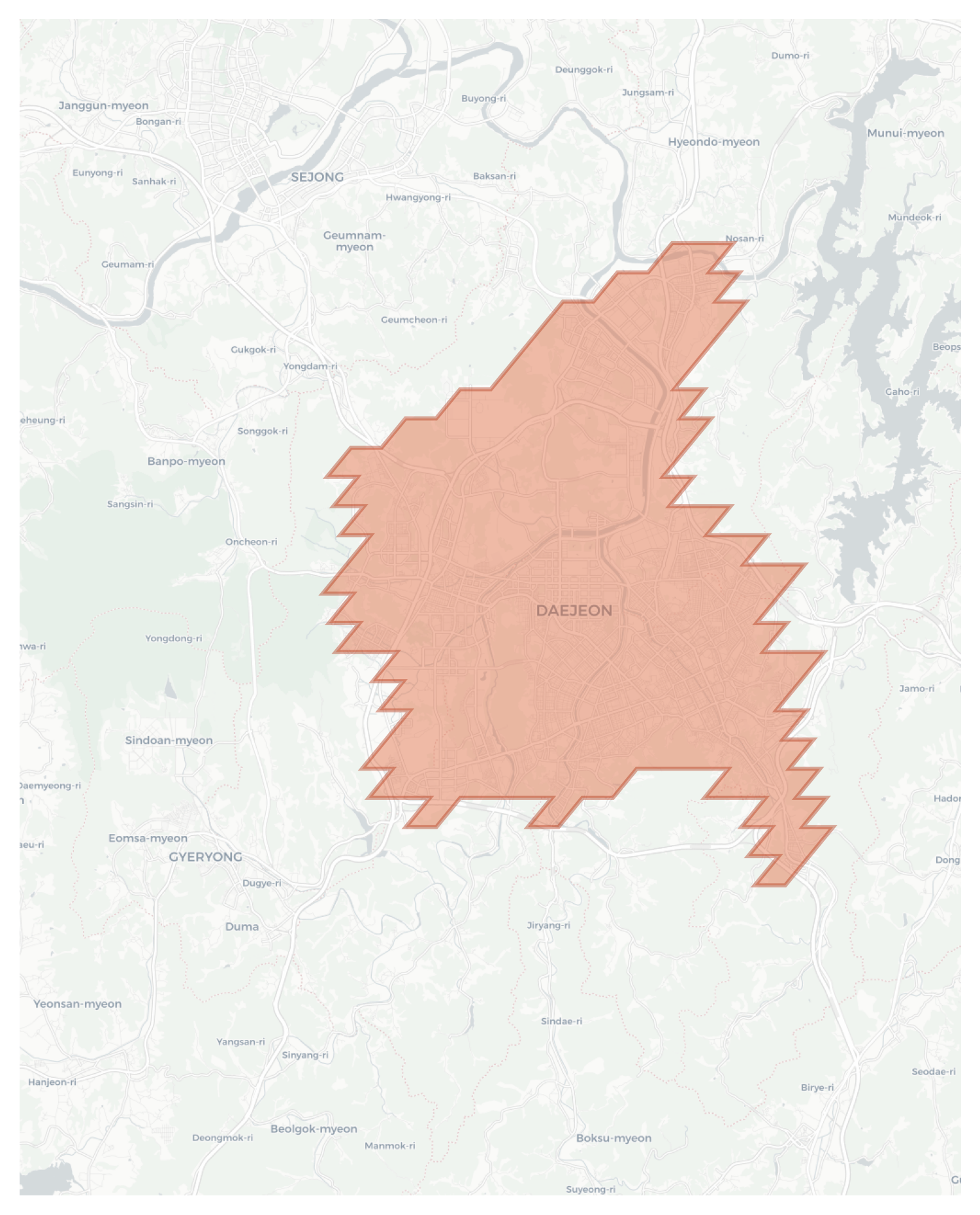 Daejeon geographic map