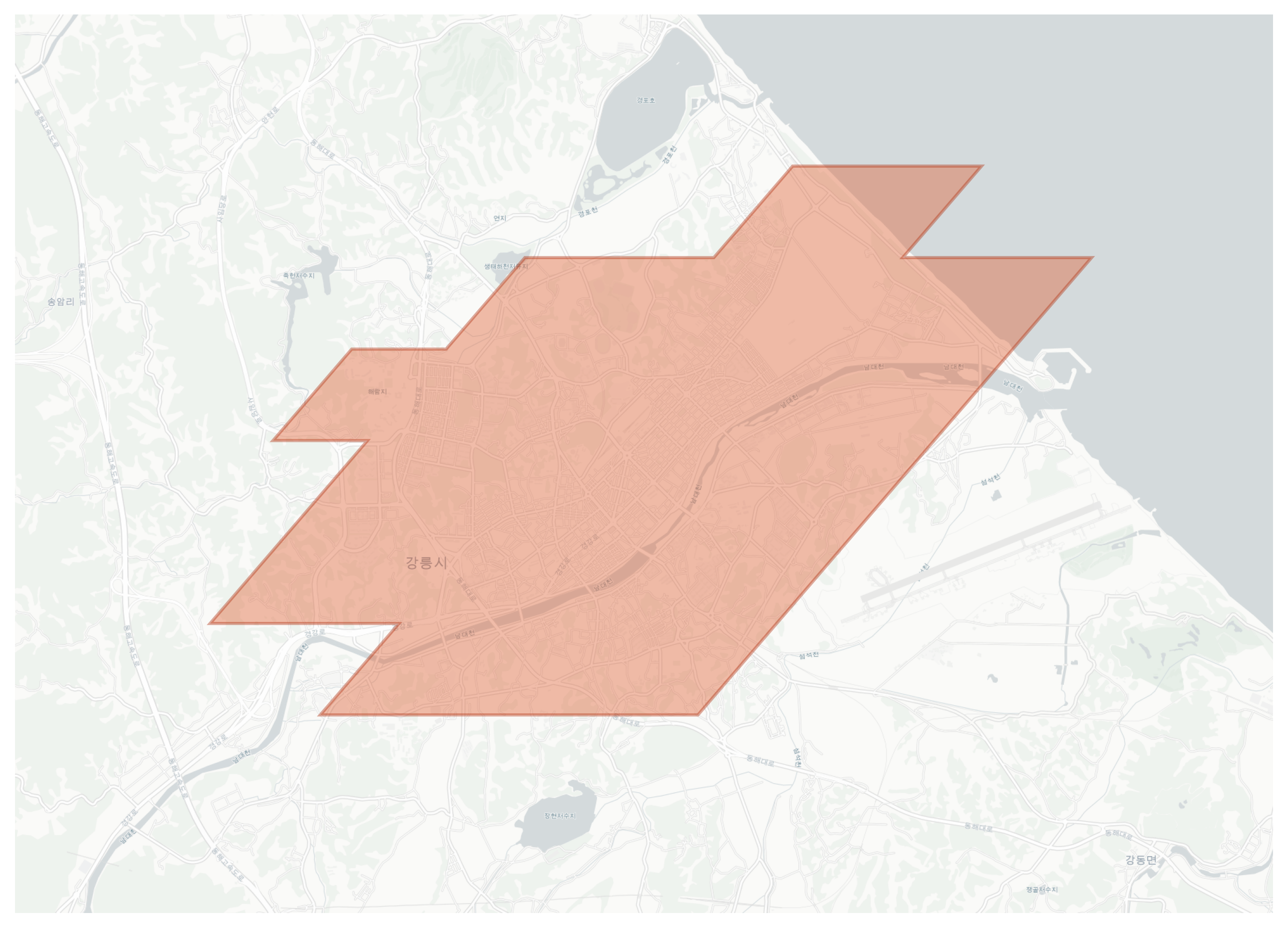 Gangneung geographic map