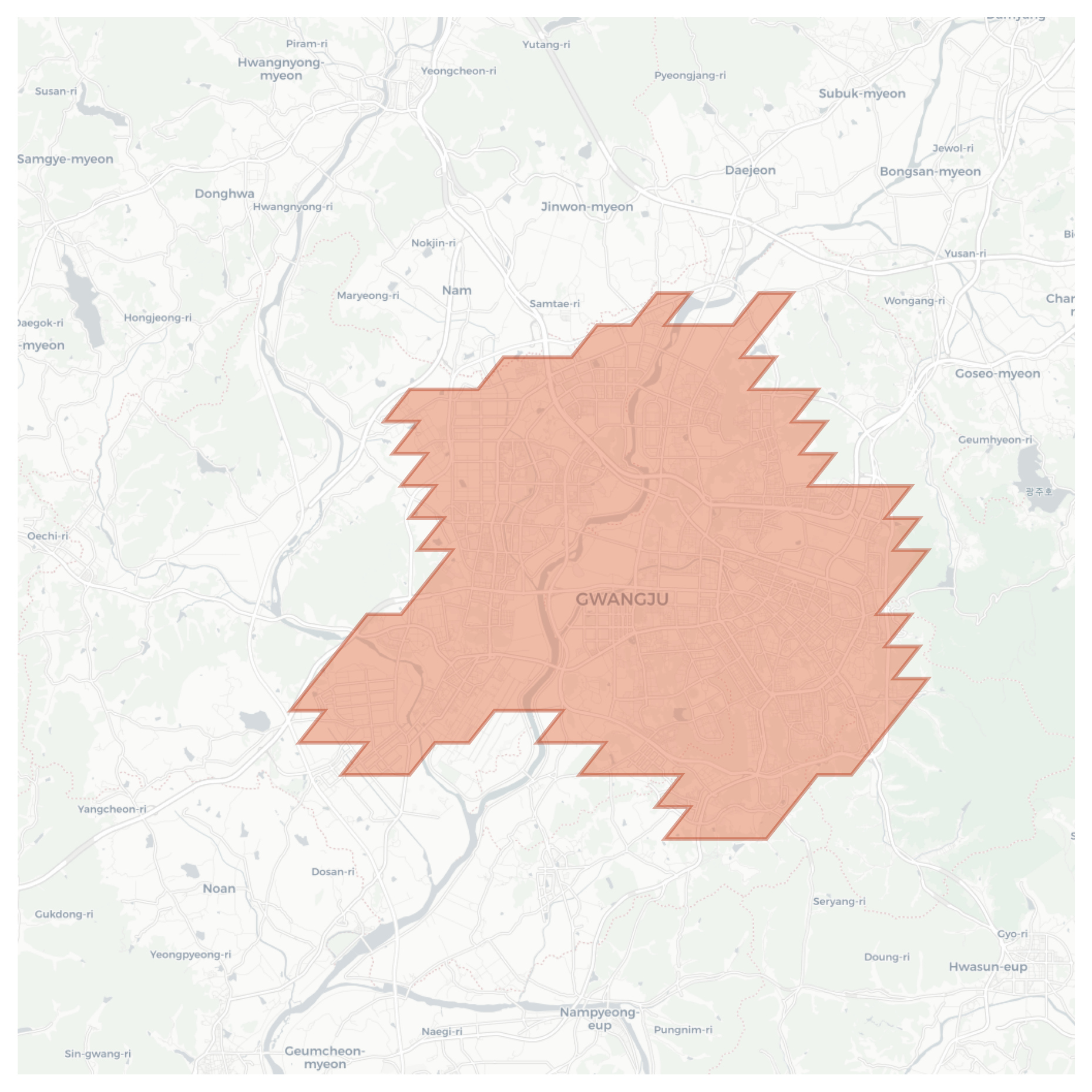 Gwangju geographic map