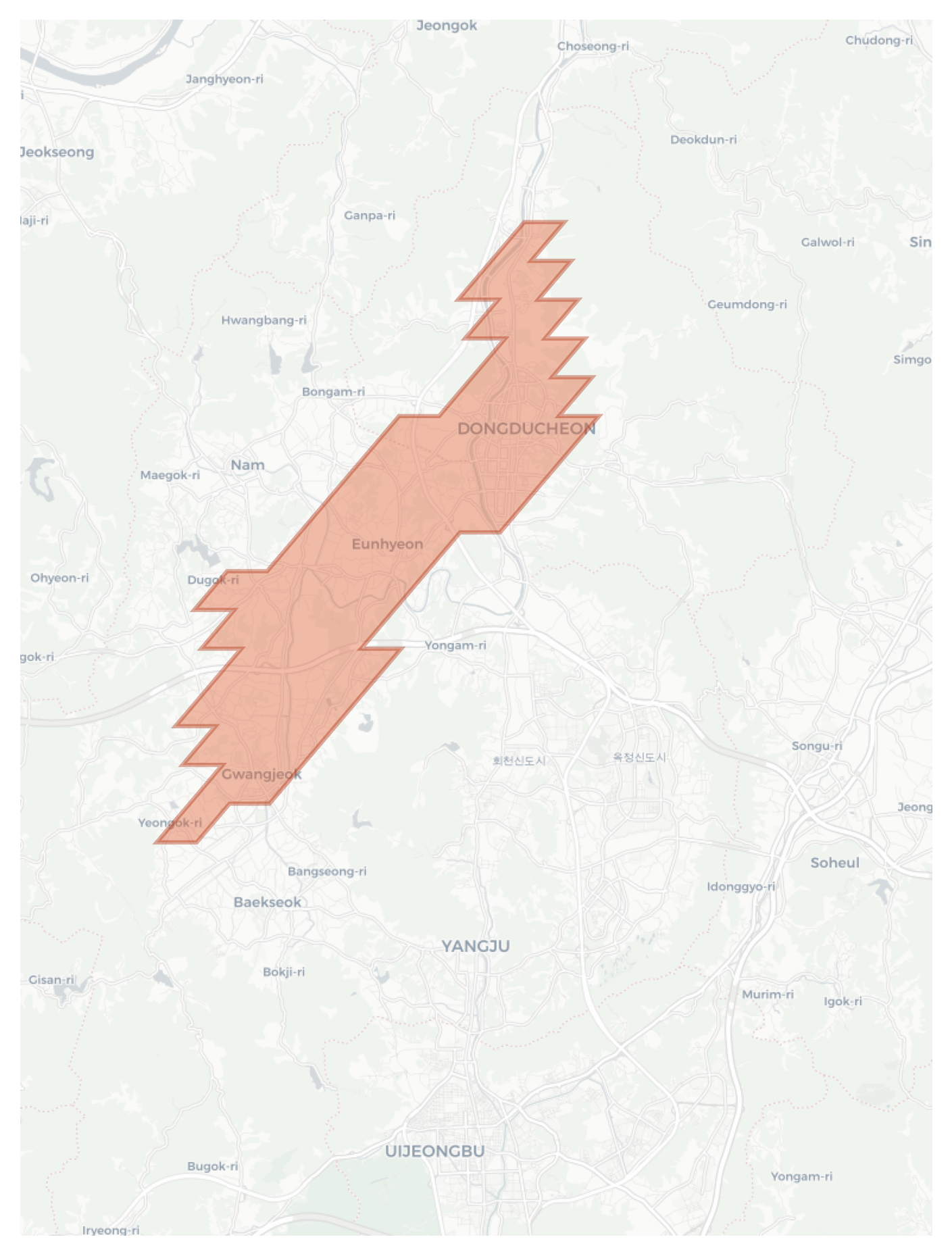 Dongducheon geographic map