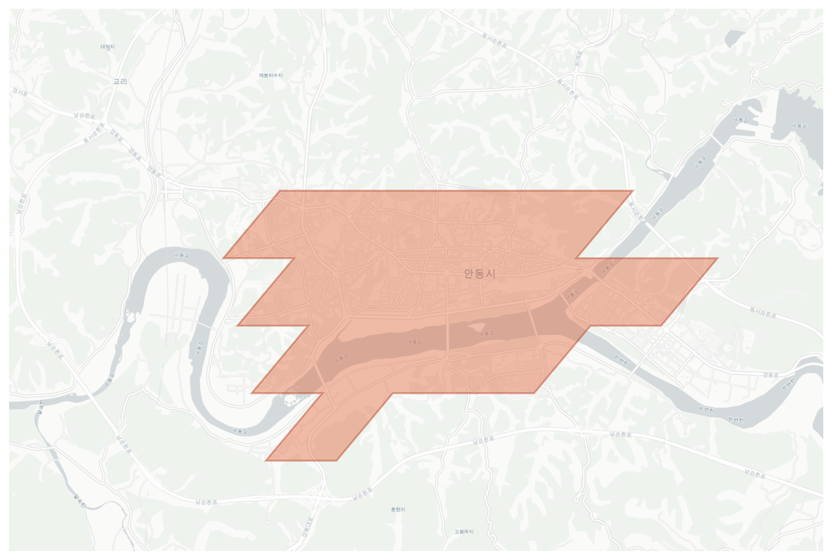 Andong-si geographic map