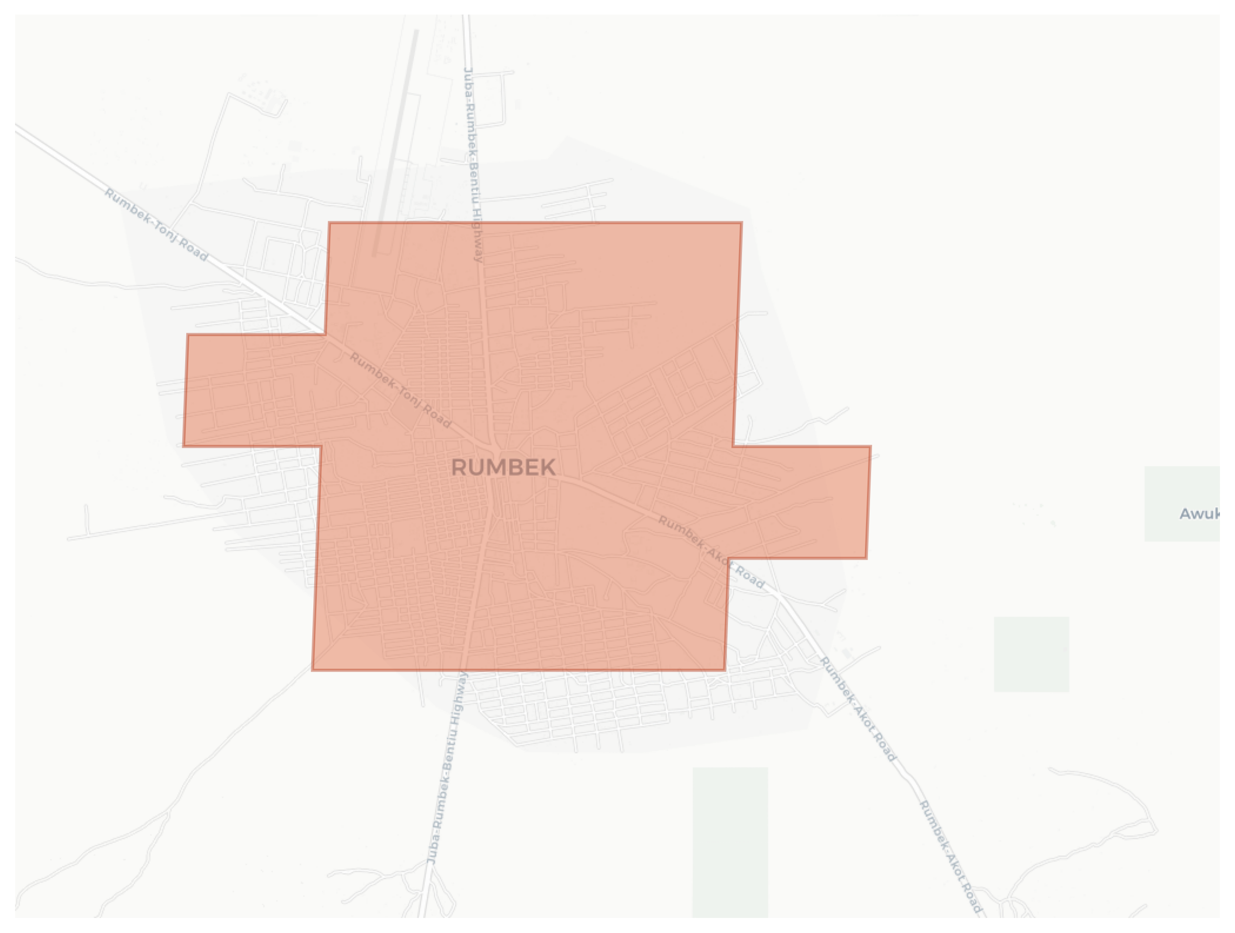 Rumbek geographic map