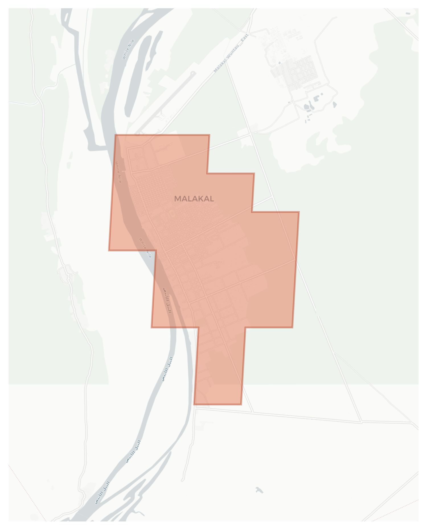 Malakal geographic map