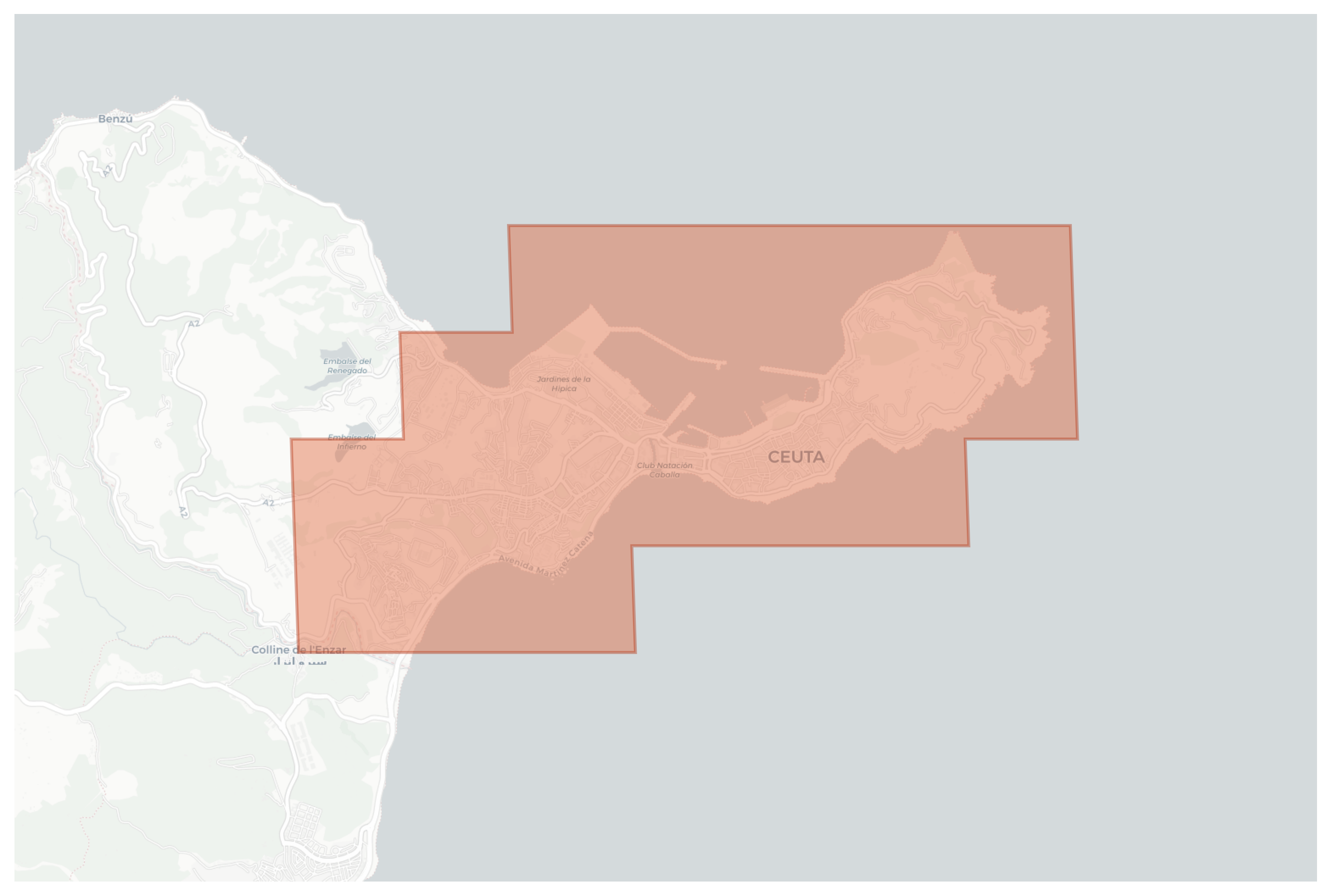 Ceuta geographic map