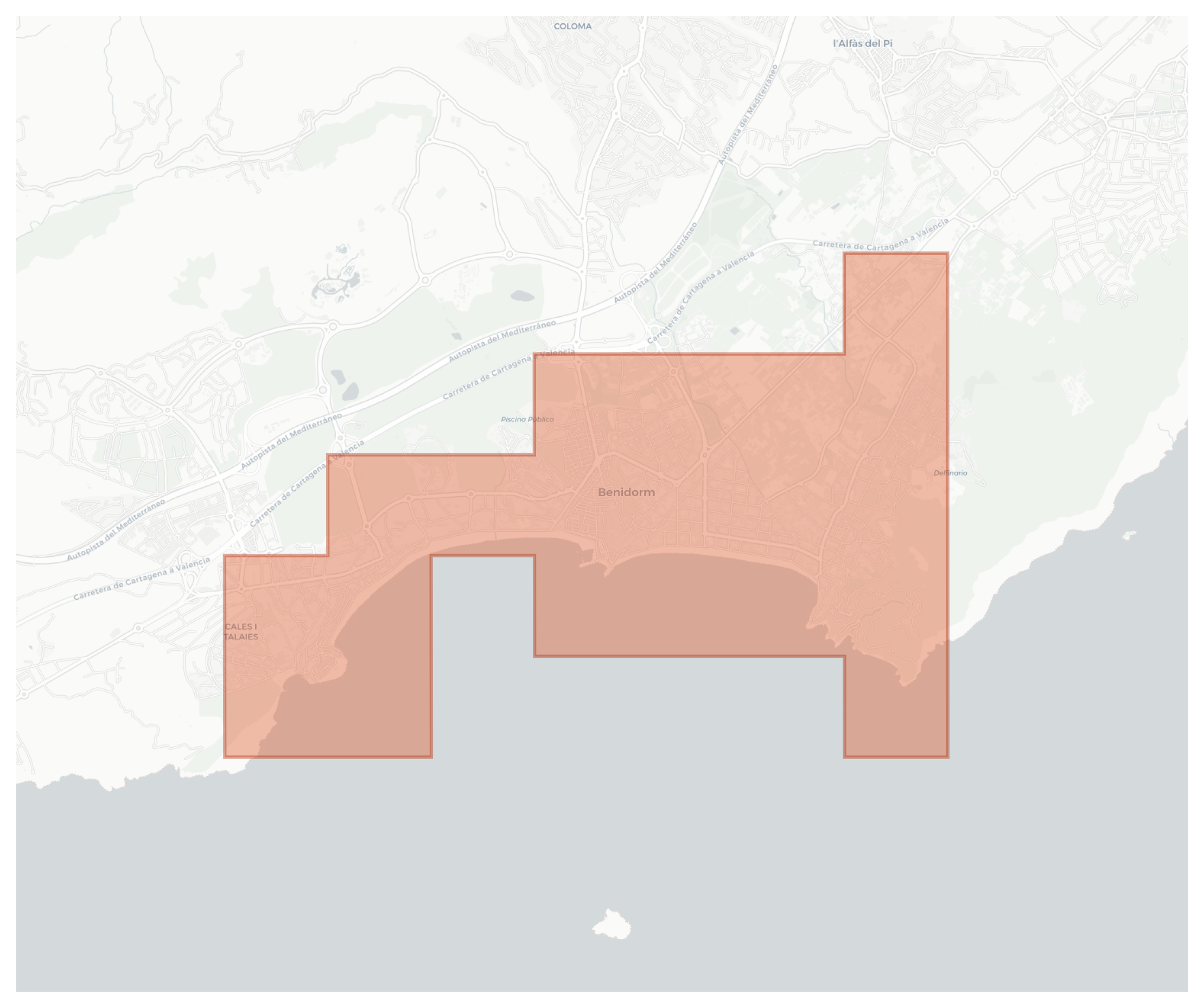 Benidorm geographic map