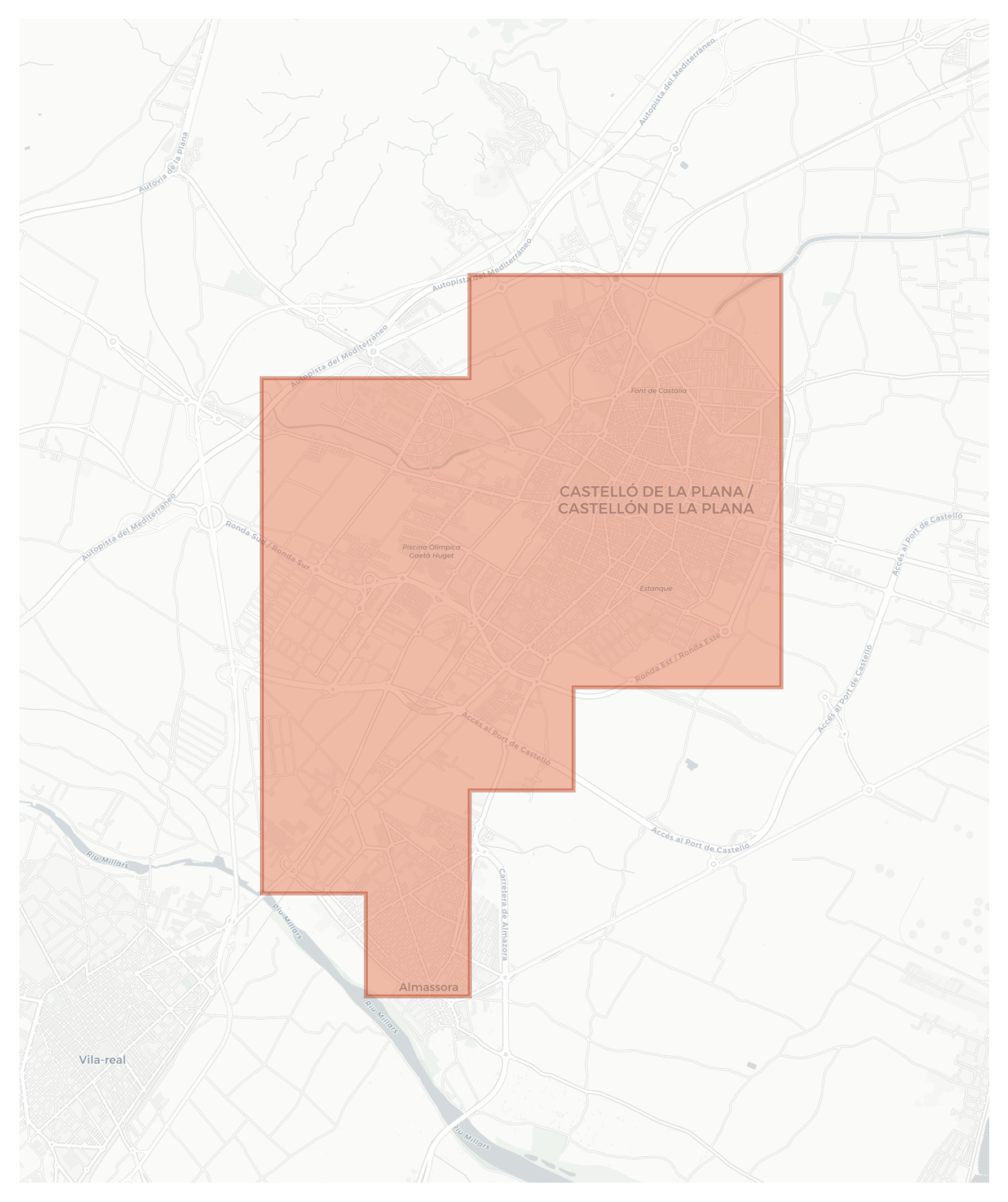 Castelló de la Plana geographic map