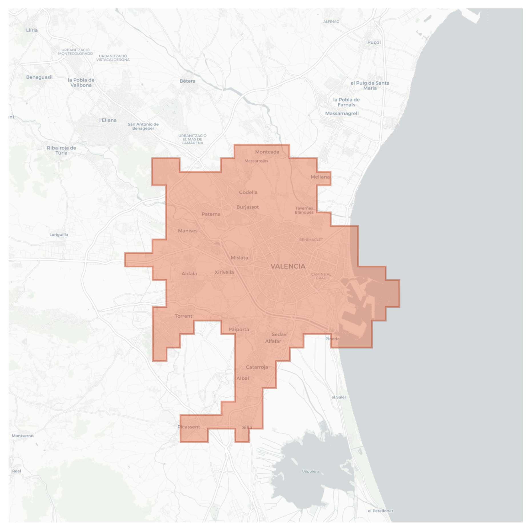 Valencia geographic map