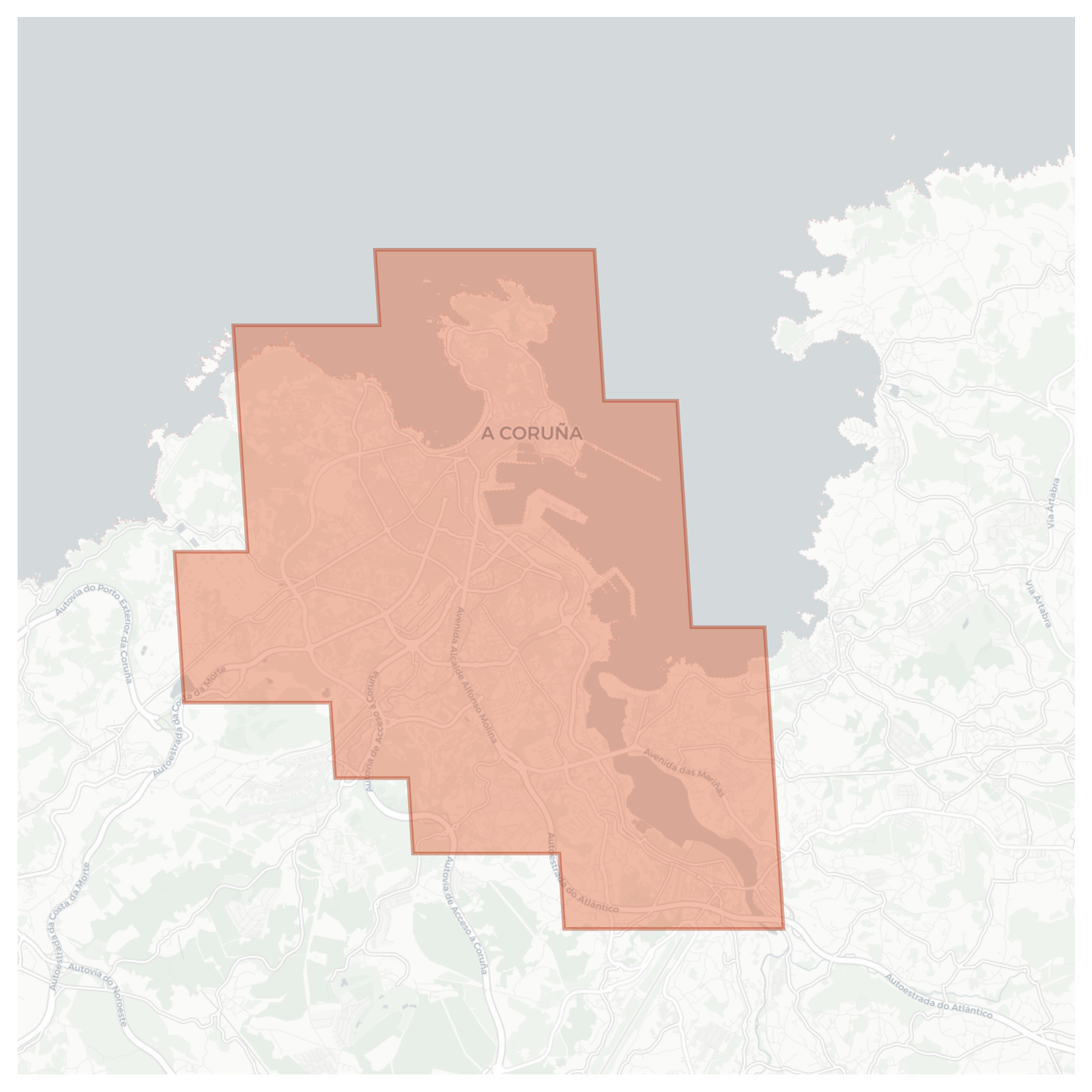 A Coruña geographic map