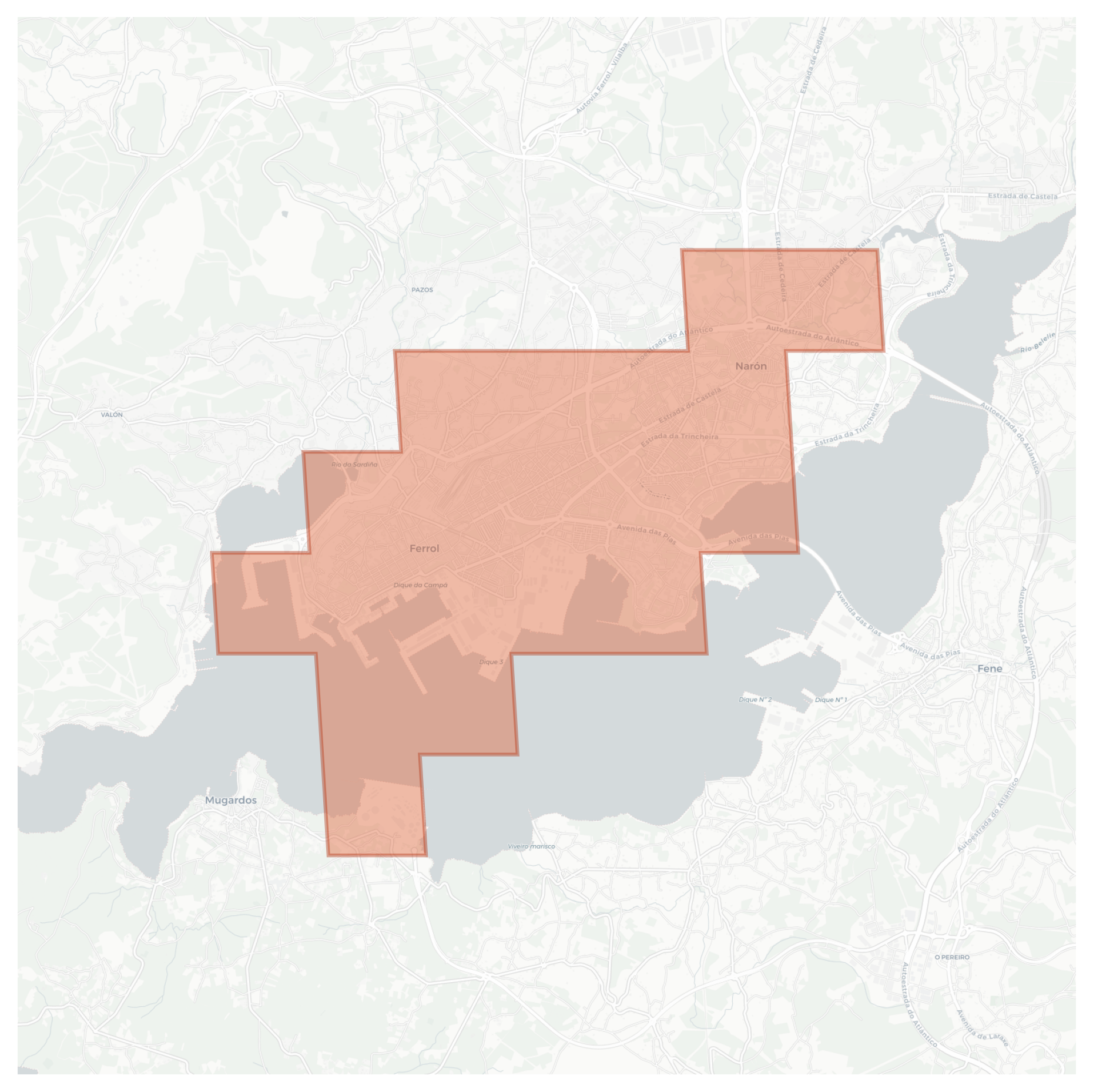 Ferrol geographic map