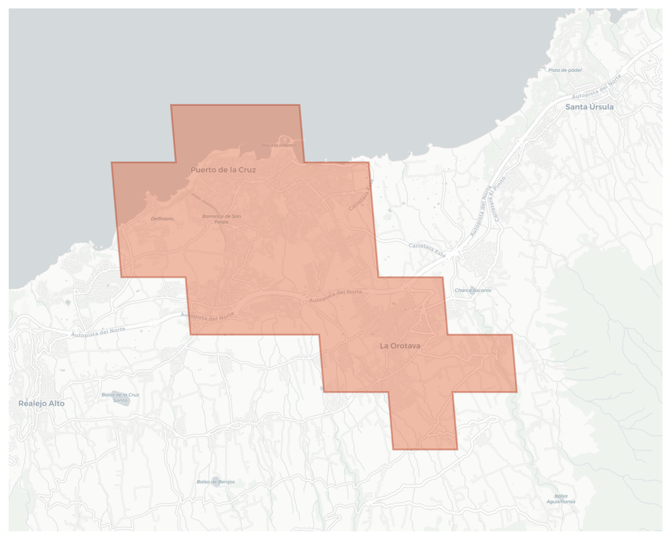 La Orotava geographic map