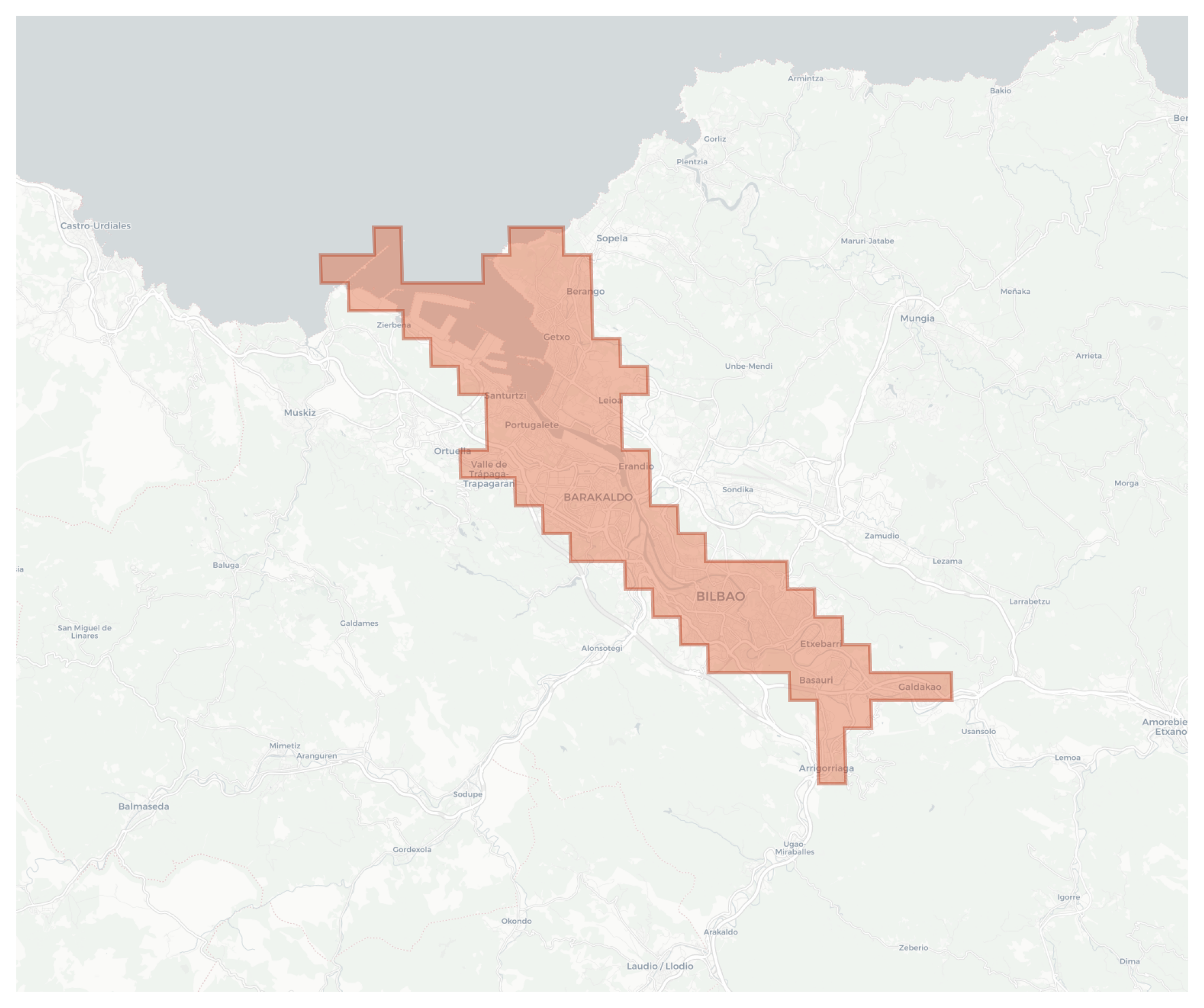 Bilbao geographic map