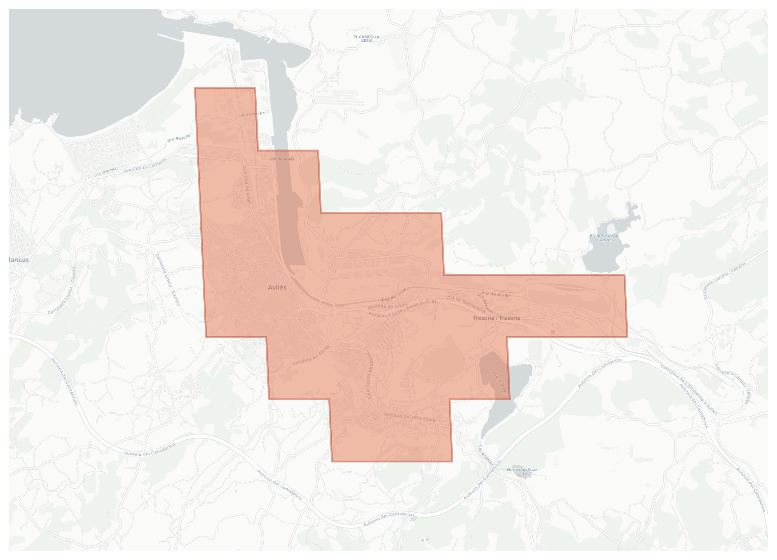 Avilés geographic map
