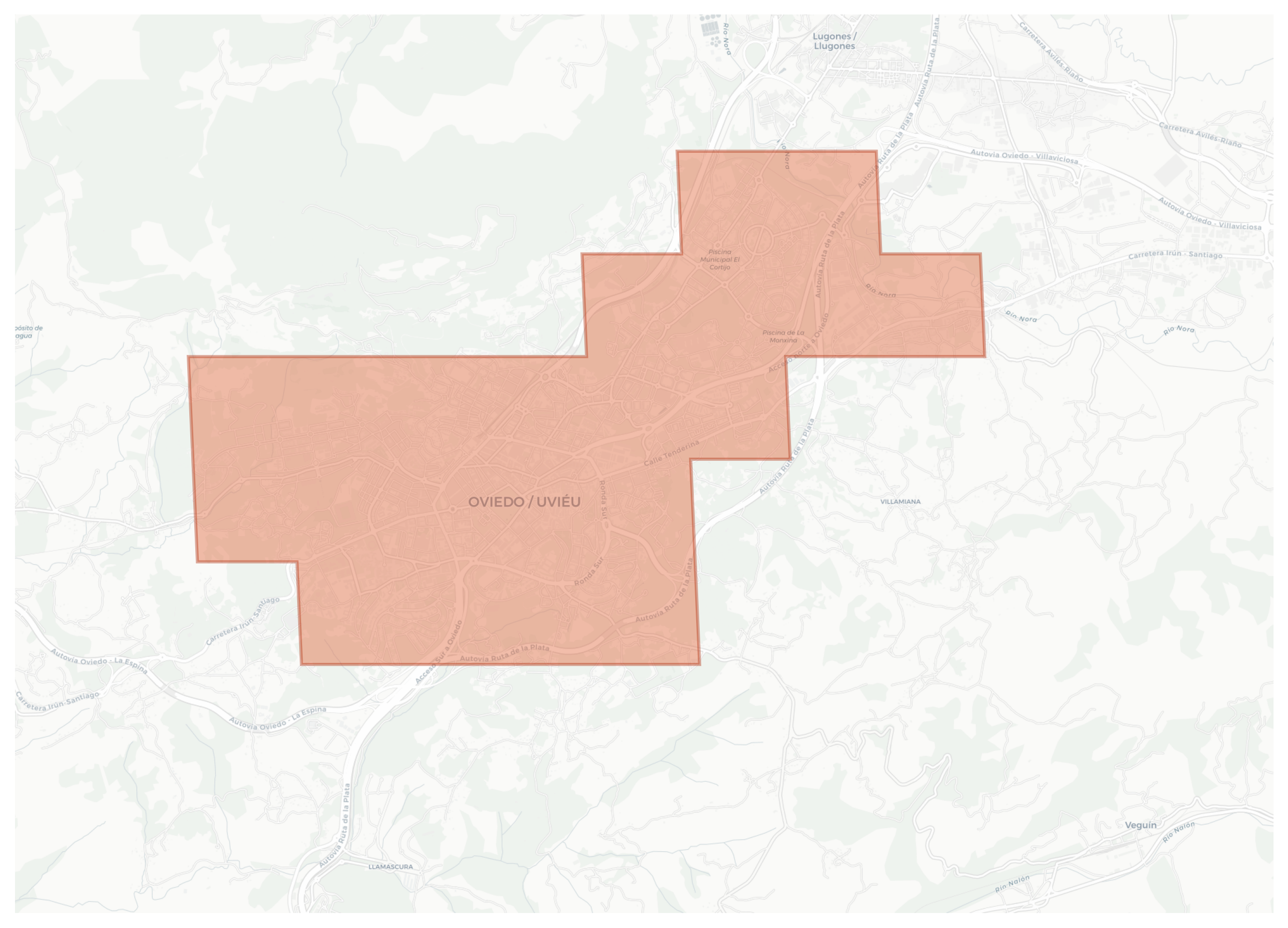 Oviedo / Uviéu geographic map